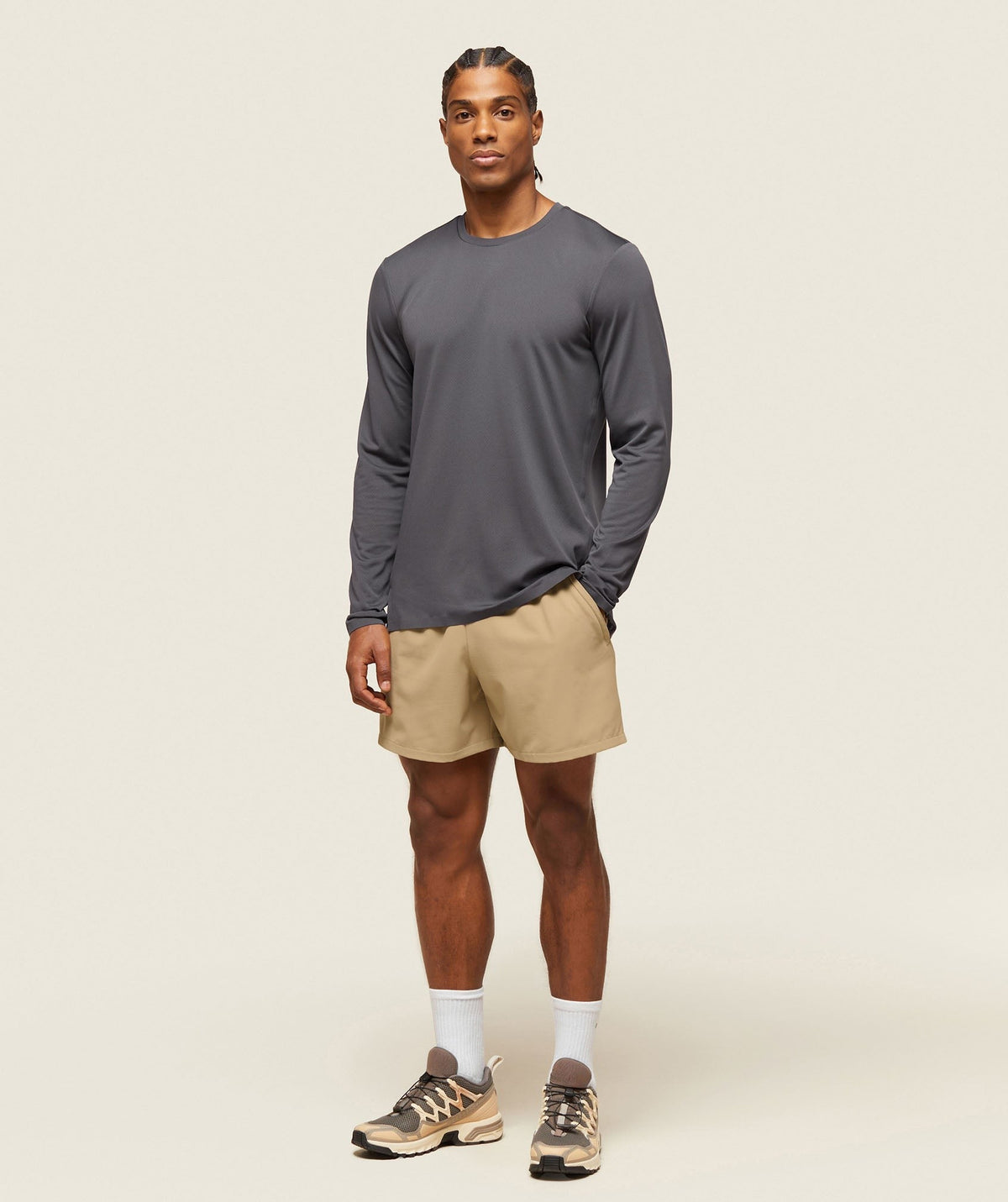 Gymshark Everywear Tech Long Sleeve Tee - Onyx Grey