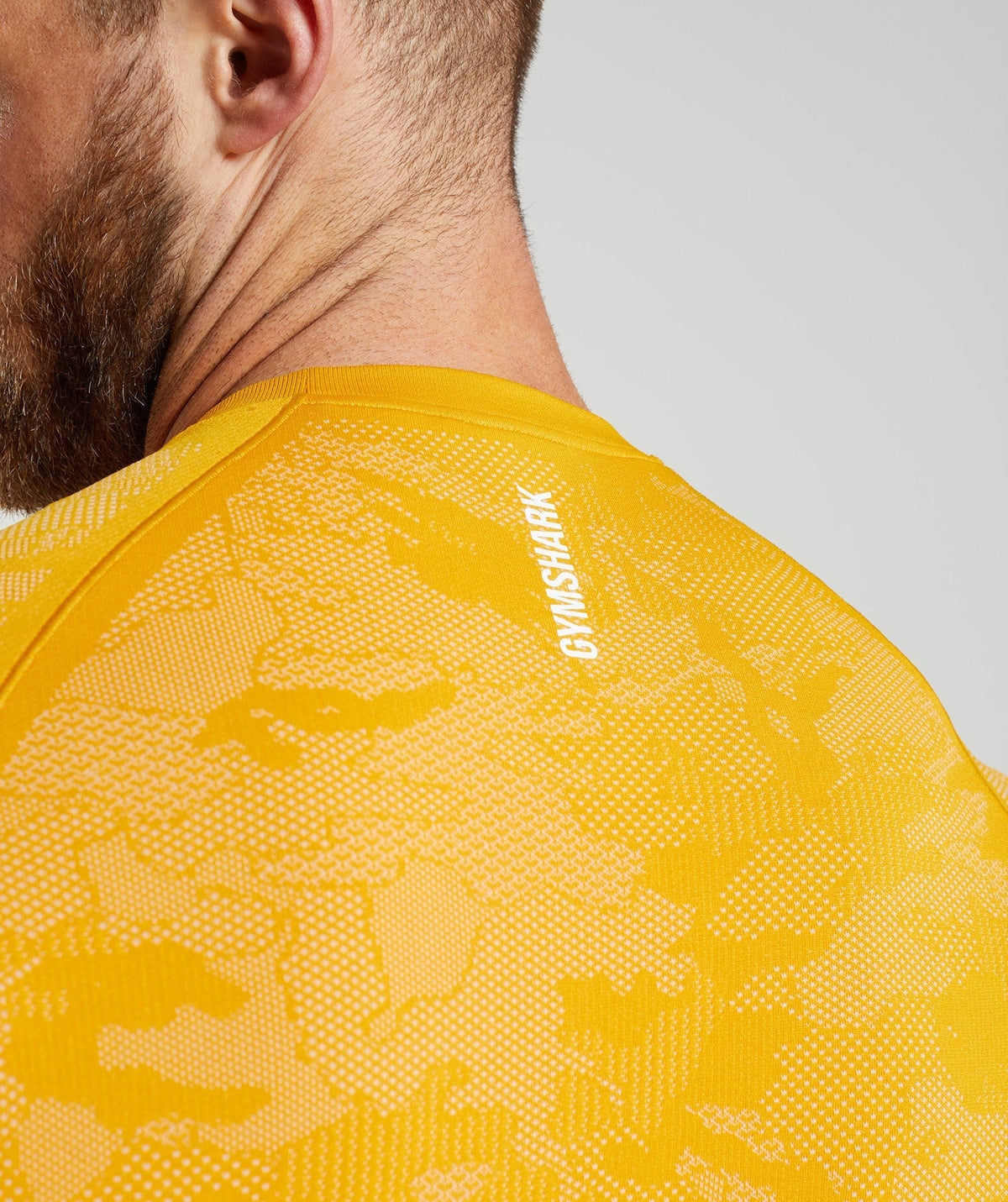 Gymshark Geo Seamless Tee - Sunny Yellow/White