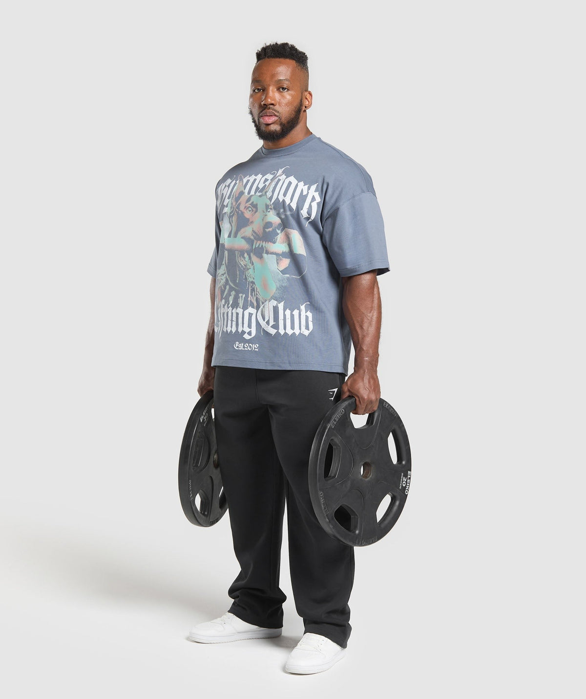 Gymshark Doberman Graphic Tee - Iron Blue