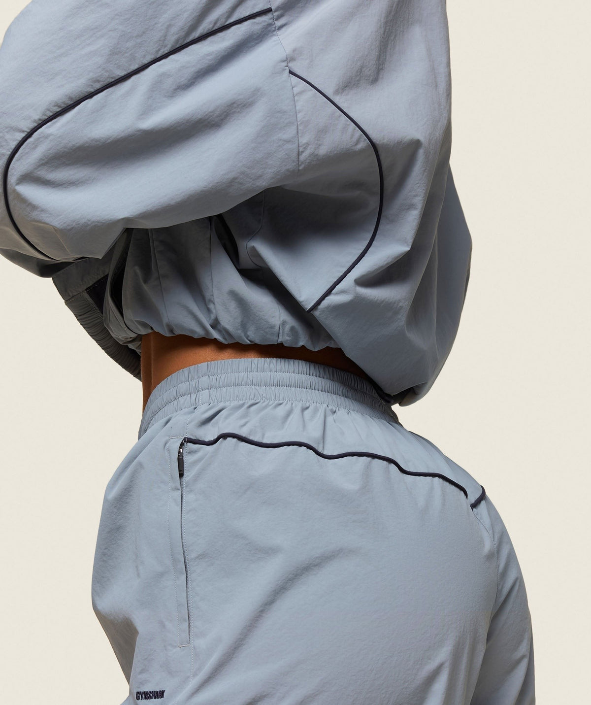 Gymshark Comfort Pleated Retro Track Pant - Denim Grey/Heavy Blue