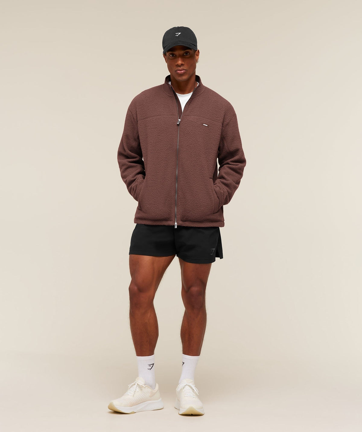 Gymshark Fleece Zip Through Jacket - Espresso Brown