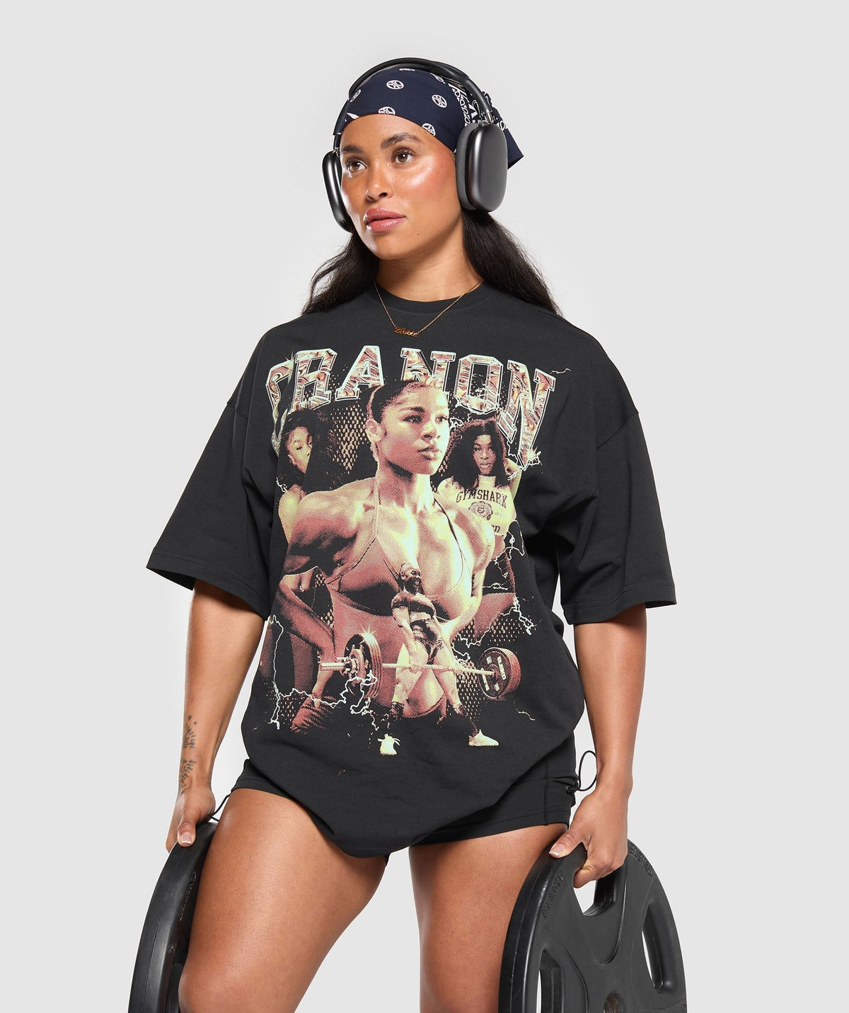 Gymshark Cranon Bootleg Graphic Tee - Black