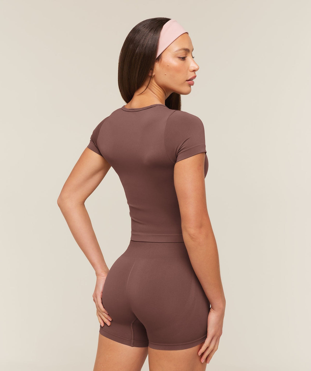 Gymshark Everyday Seamless Short Sleeve Top - Espresso Brown