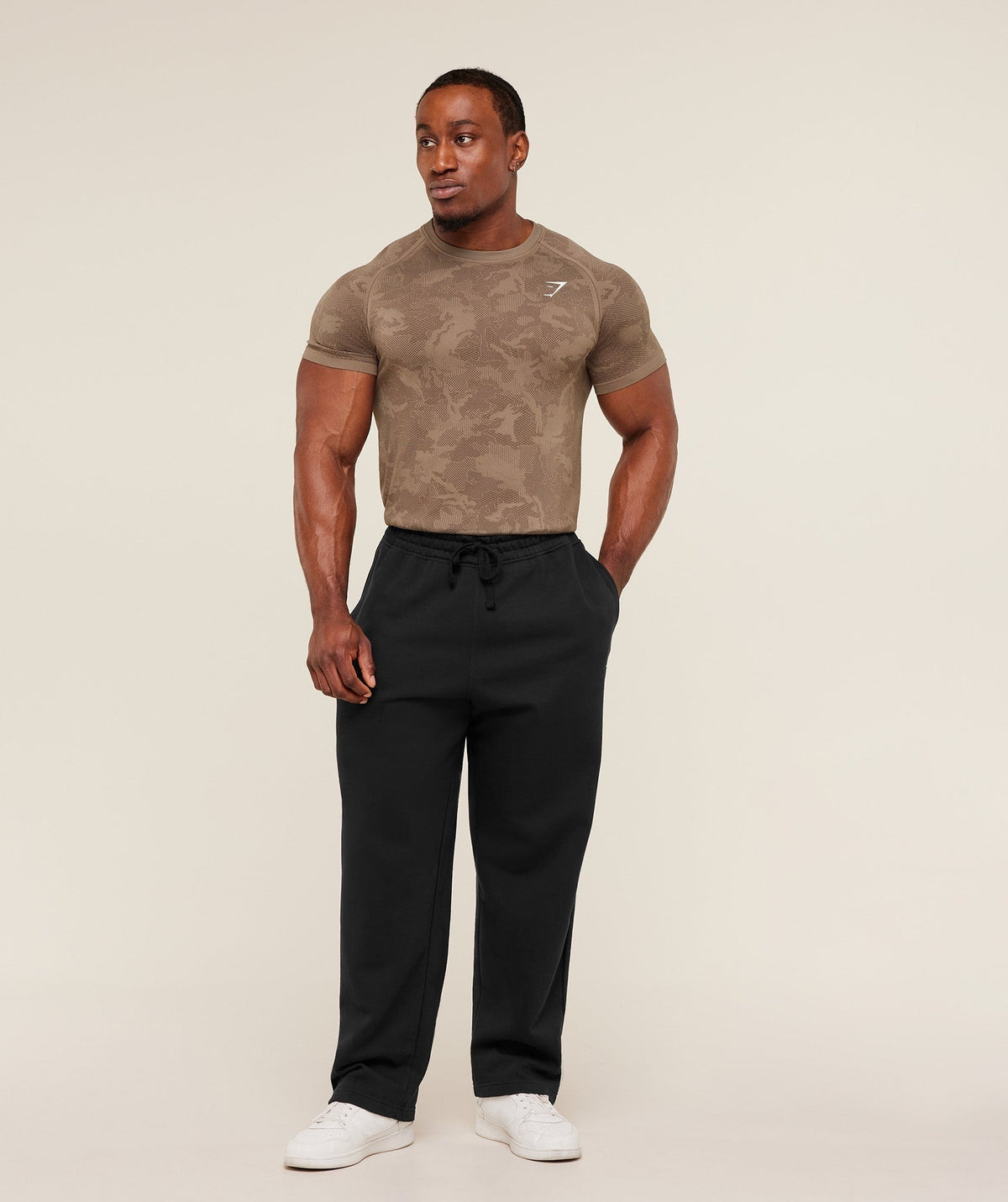 Gymshark Geo Seamless Tee - Lifestyle Brown/Archive Brown