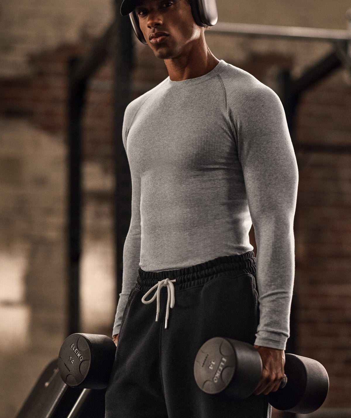 Gymshark Cotton Seamless Long Sleeve Tee - Soft Grey Marl