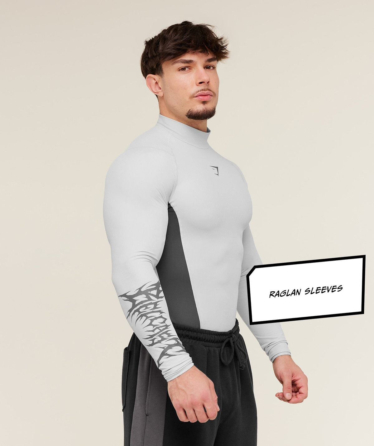 Gymshark GS x Carlos Long Sleeve Tee - Light Grey/Onyx Grey