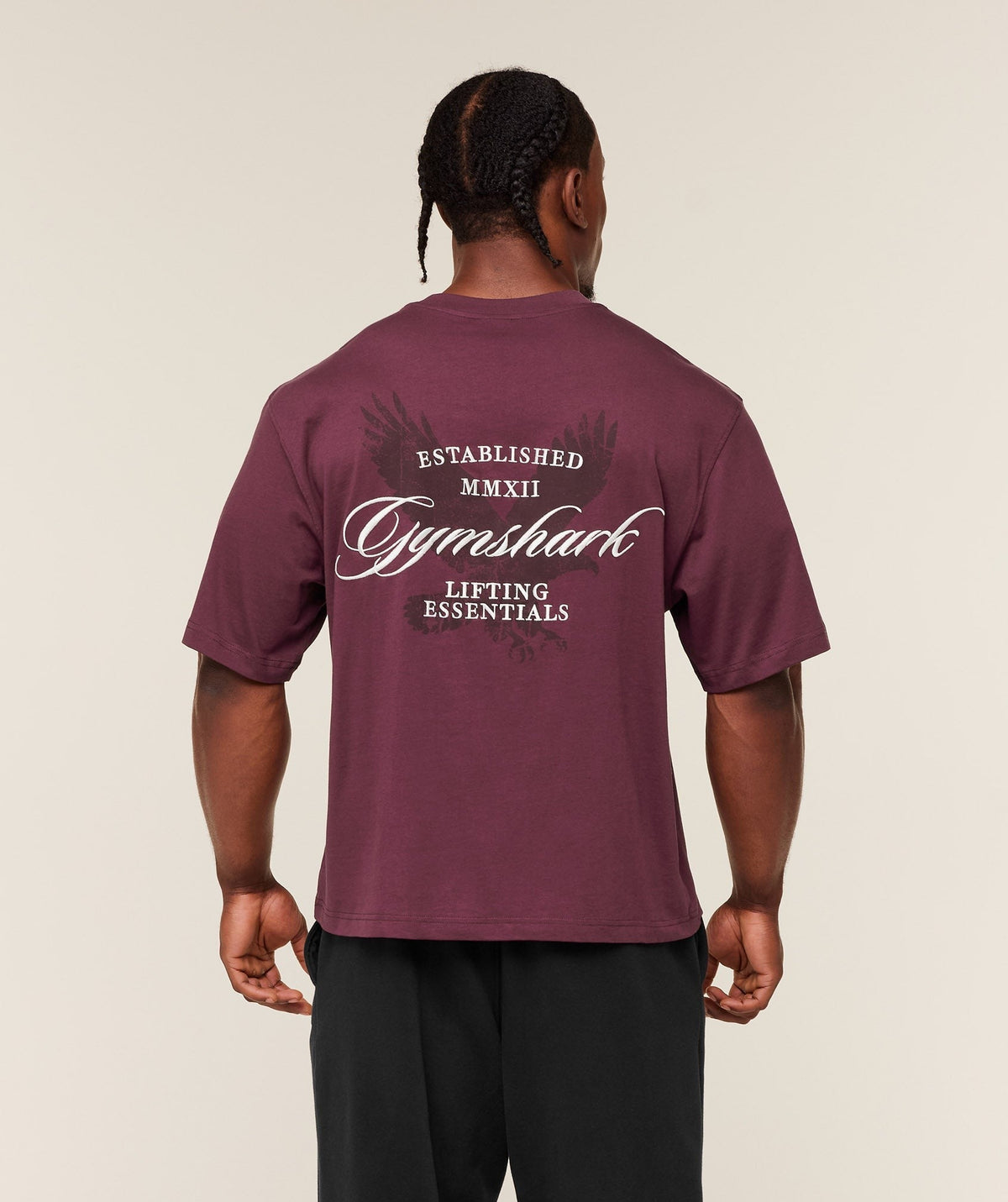 Gymshark Eagle Script Graphic Tee - Impact Burgundy