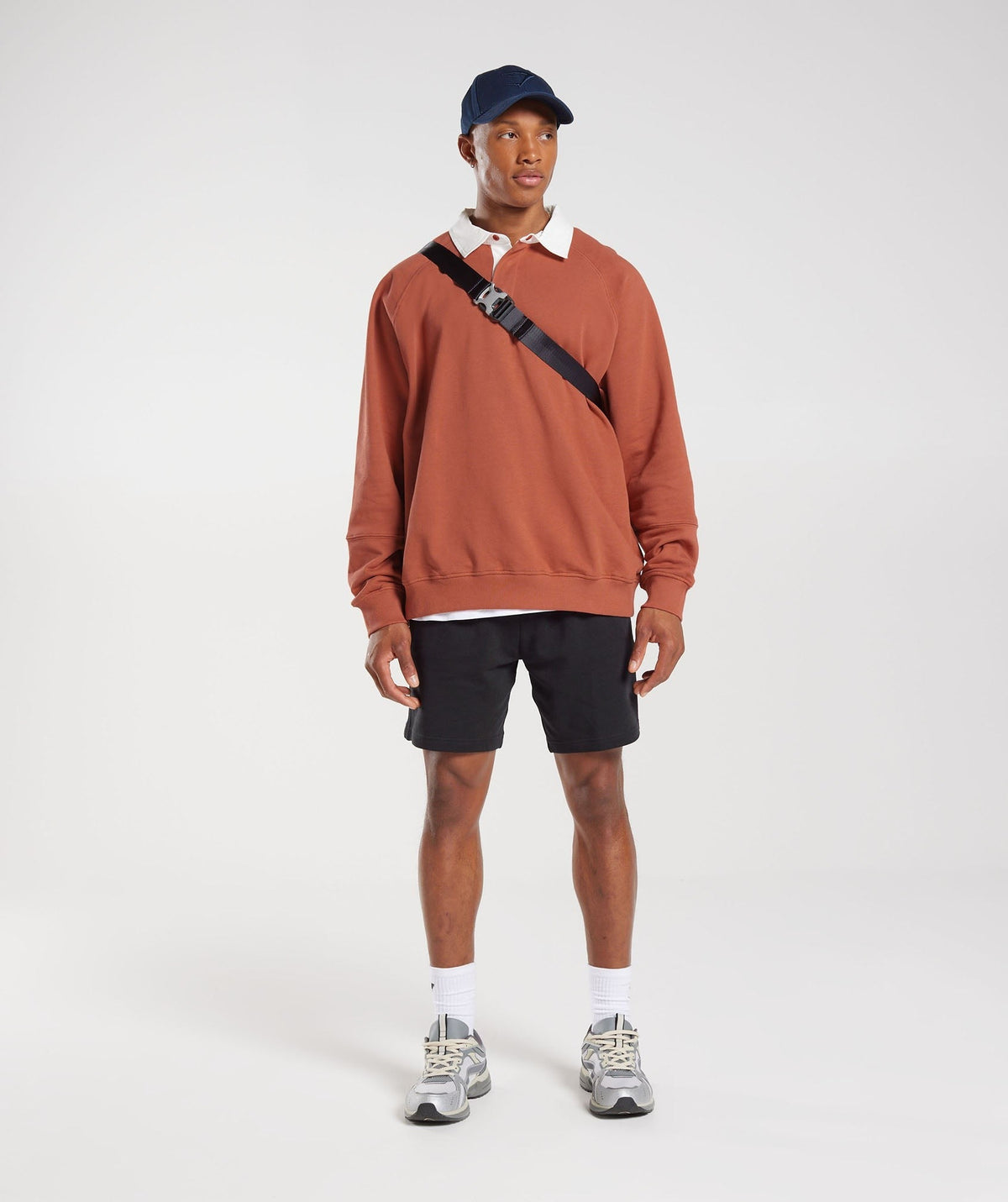 Gymshark Rest Day Essentials Sweat Polo - Persimmon Red