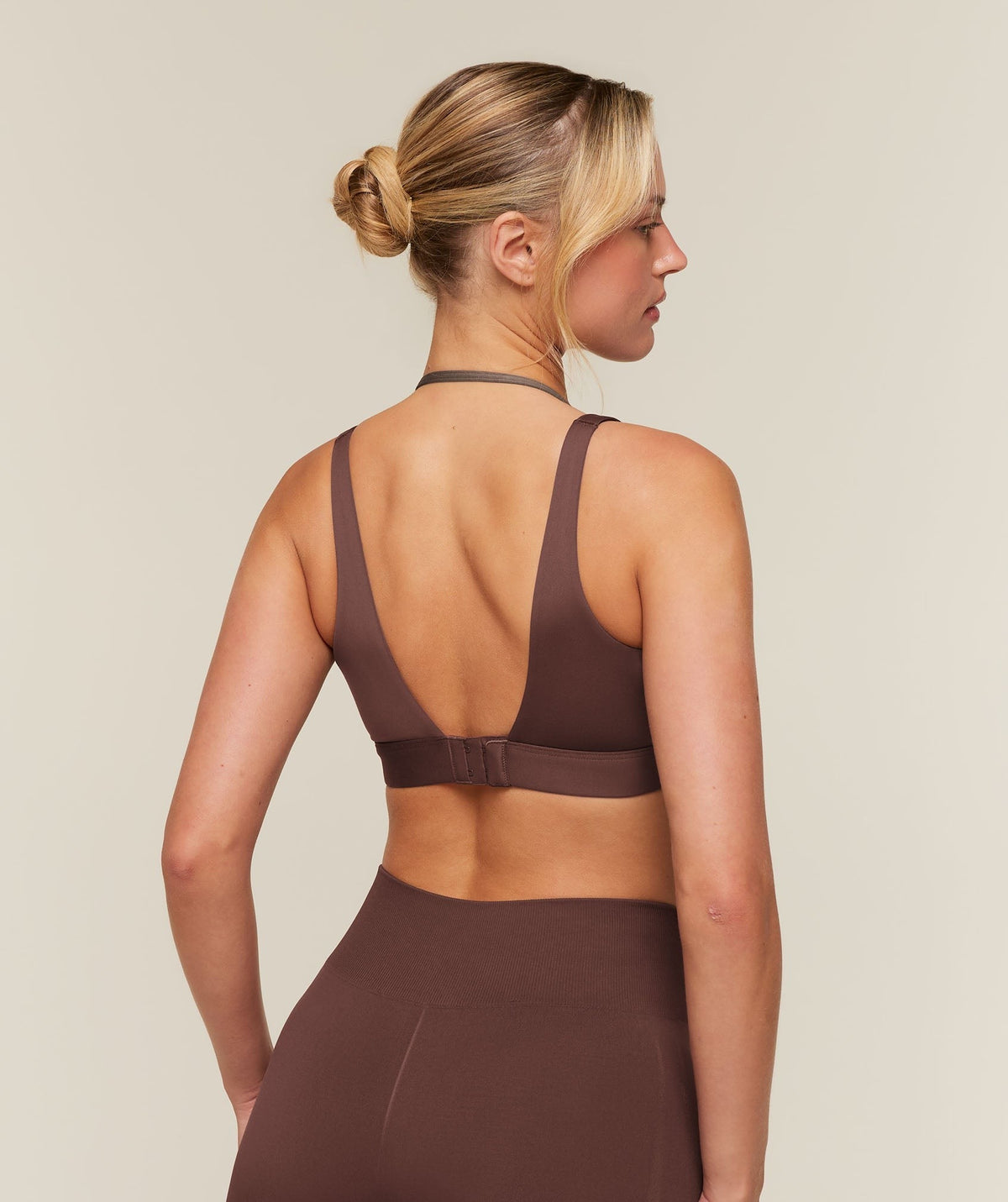 Gymshark Double Layer Medium Support Sports Bra - Espresso Brown/Soft Brown