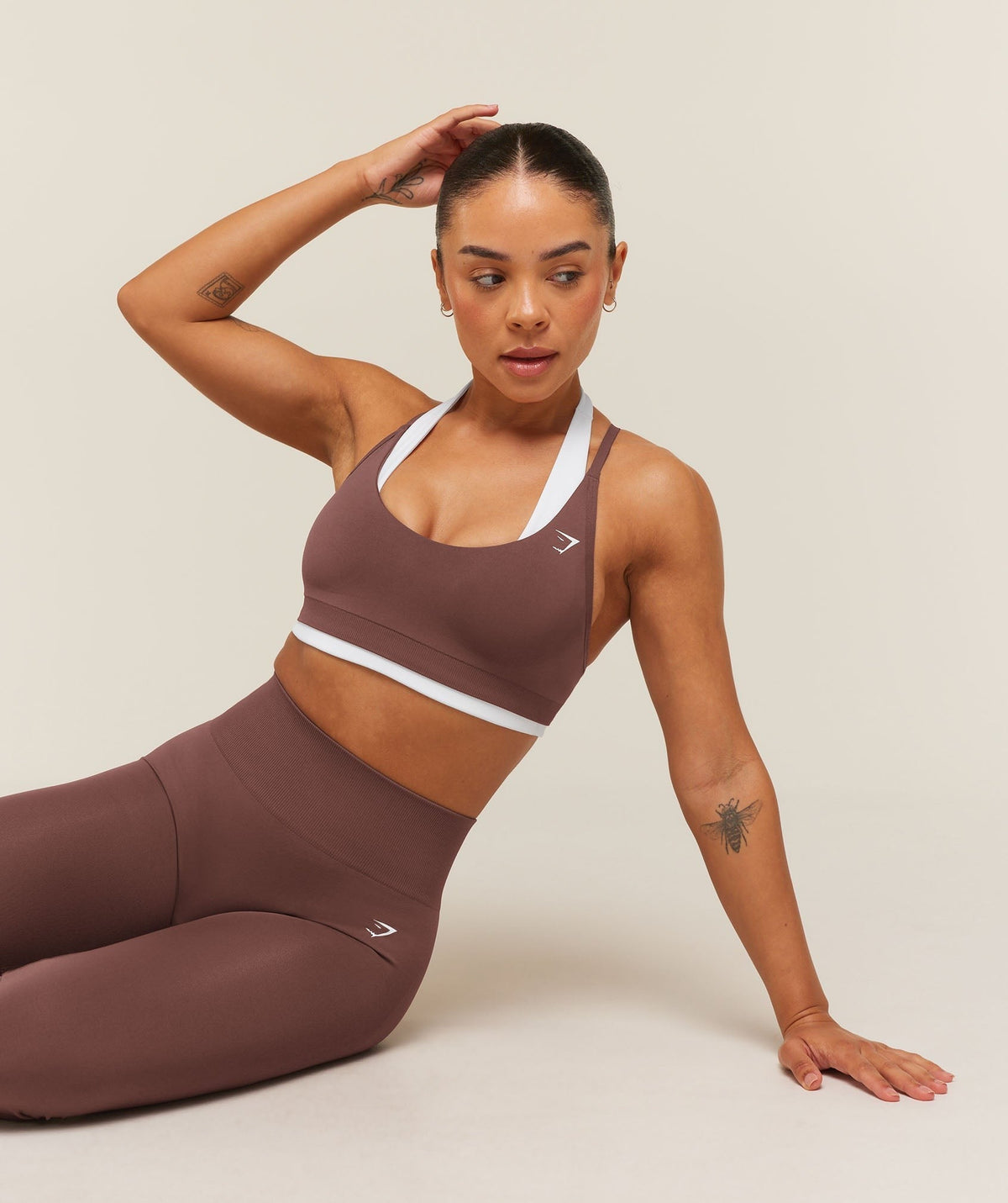 Gymshark Everyday Seamless Racerback Sports Bra - Espresso Brown