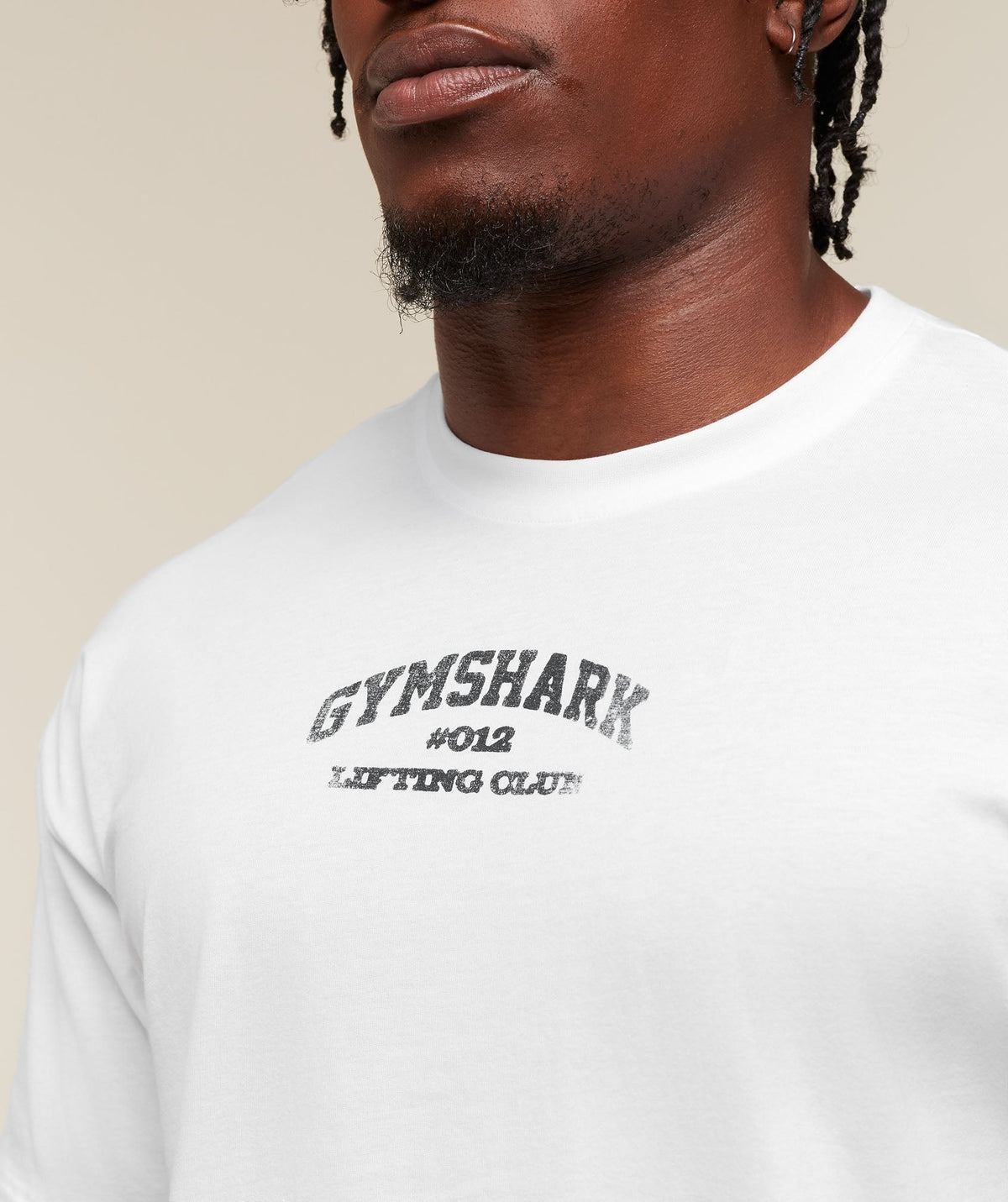 Gymshark Faded Collegiate Graphic Tee - White