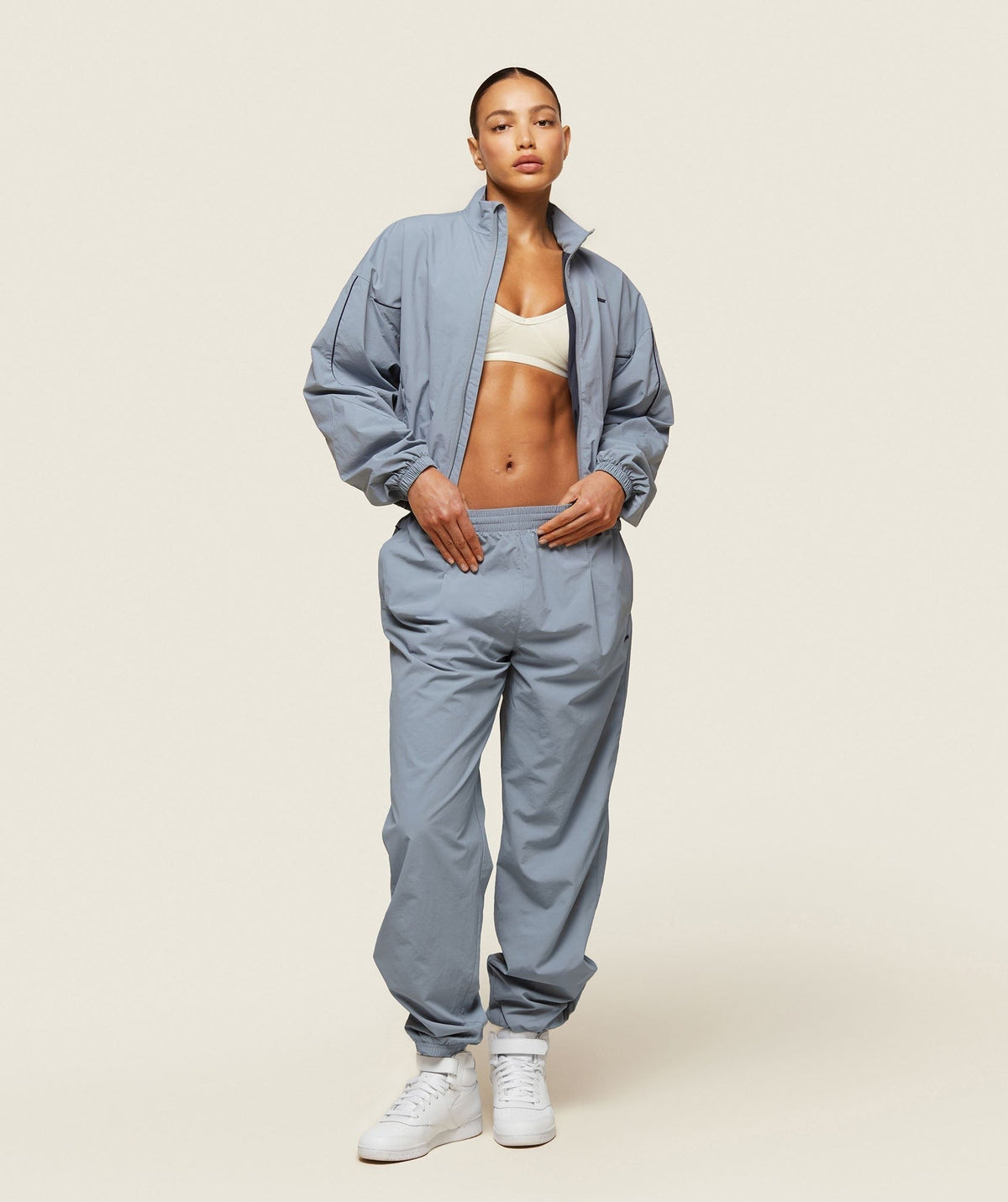 Gymshark Comfort Pleated Retro Track Pant - Denim Grey/Heavy Blue