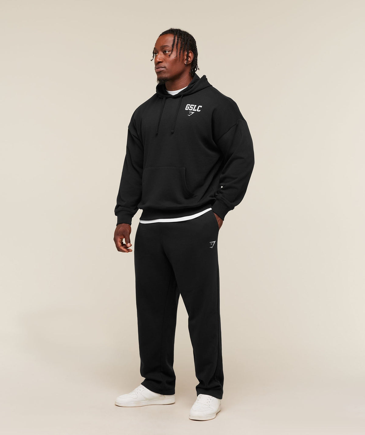 Gymshark Faded Collegiate Graphic Hoodie - Black