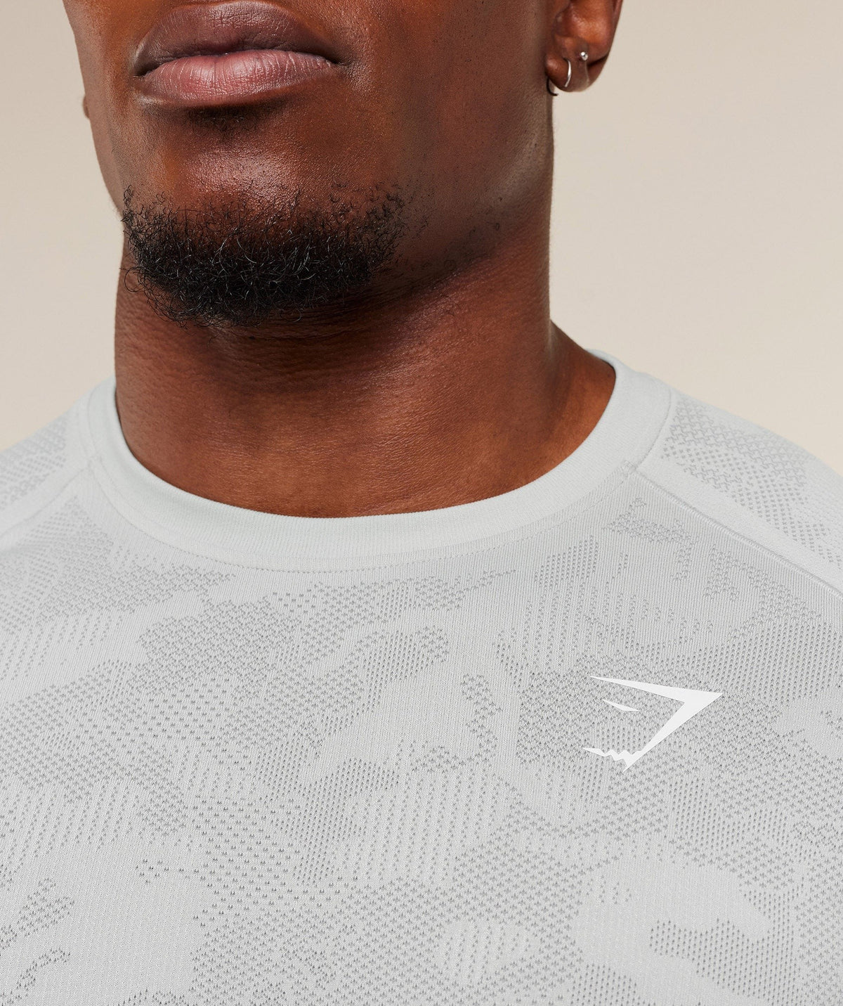 Gymshark Geo Seamless Tee - Light Grey/Smokey Grey
