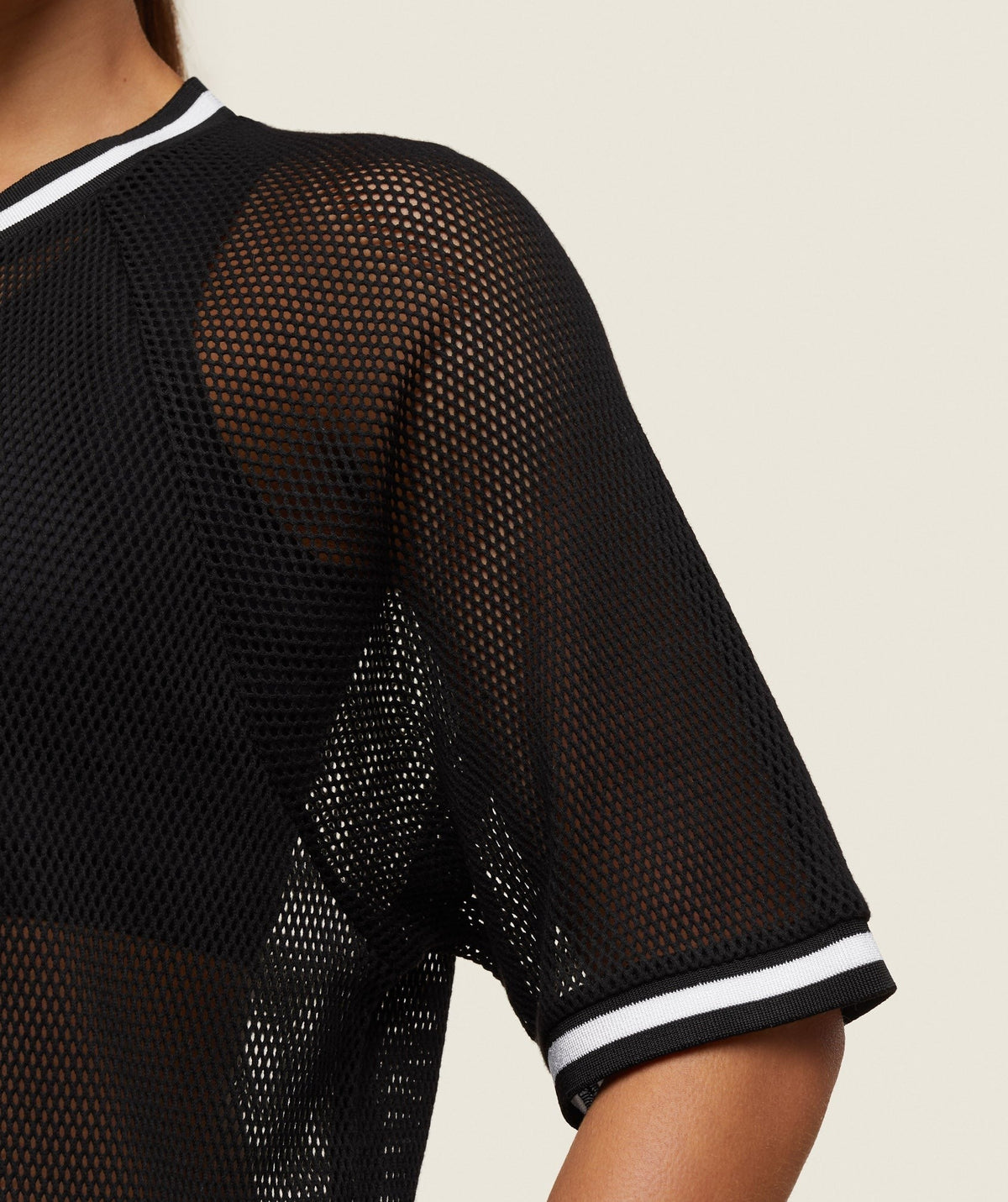 Gymshark Abstract Trend Mesh Tee - Black/Soft White