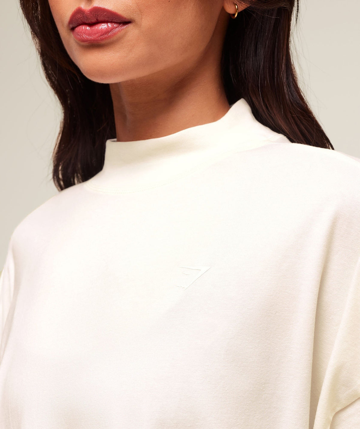 Gymshark Covered Longline Cotton Tee - Soft White