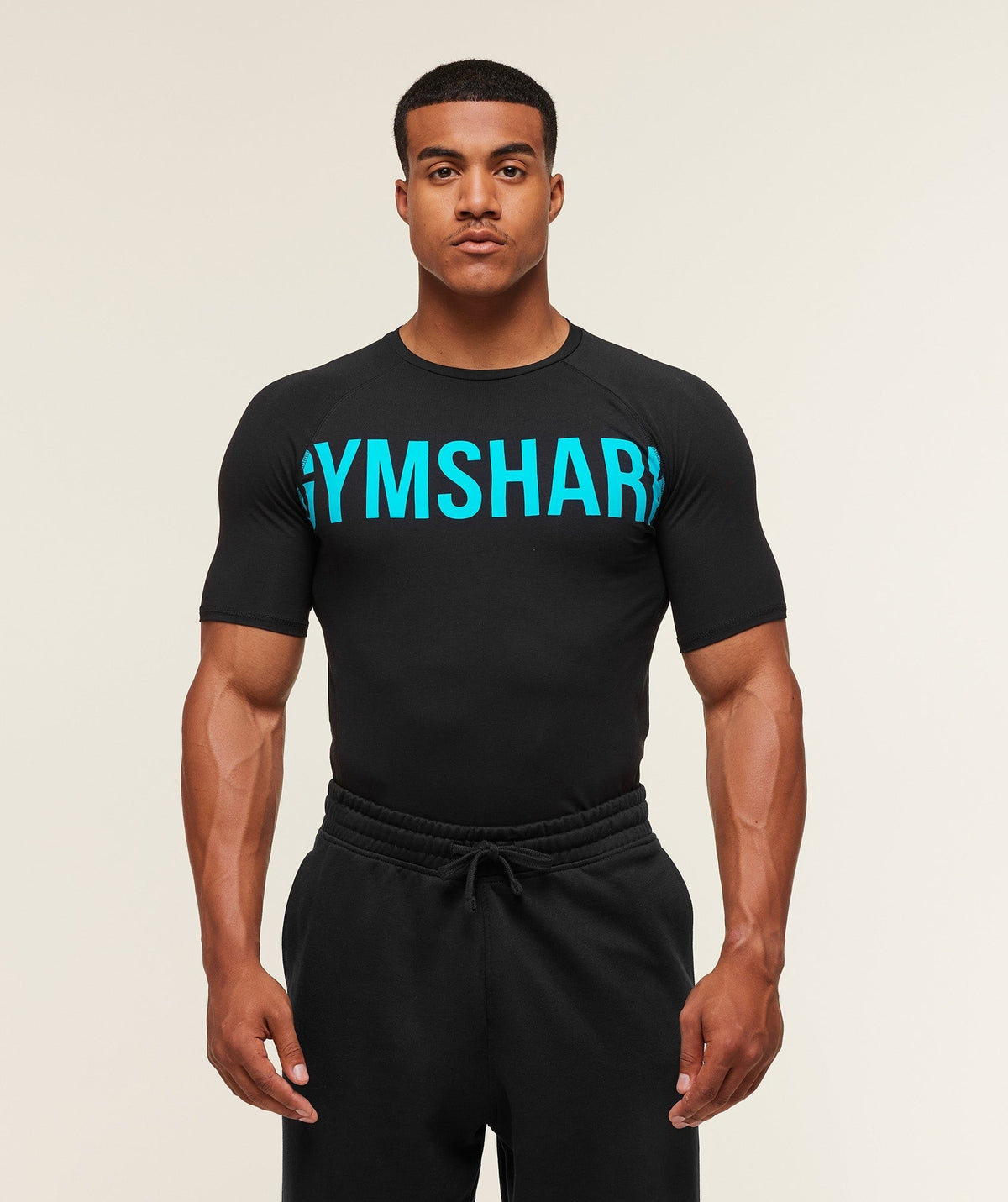 Gymshark Prime Tee - Black/Brand Blue
