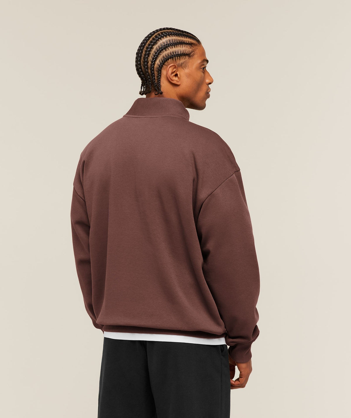 Gymshark Crest Oversized 1/4 Zip - Espresso Brown