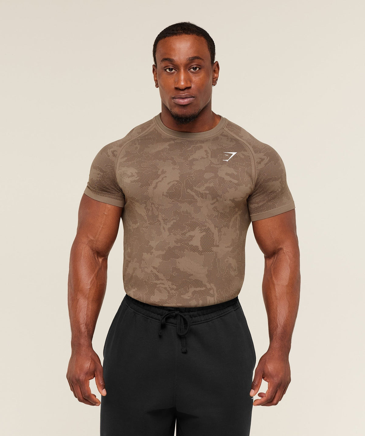 Gymshark Geo Seamless Tee - Lifestyle Brown/Archive Brown