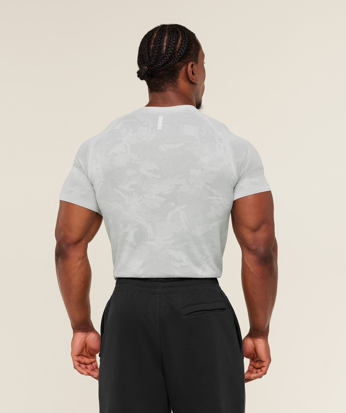 Gymshark Geo Seamless Tee - Light Grey/Smokey Grey