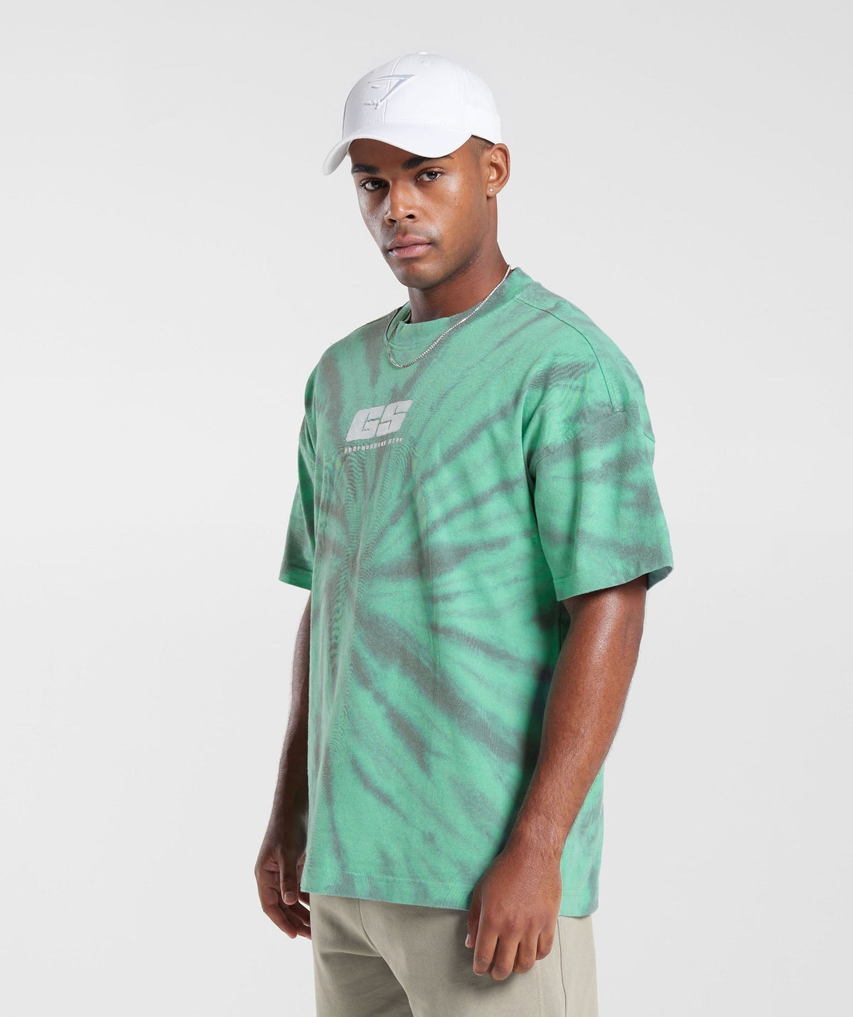 Gymshark Rest Day Tee - Oxidized Green/Silhouette Grey/Spiral Optic Wash