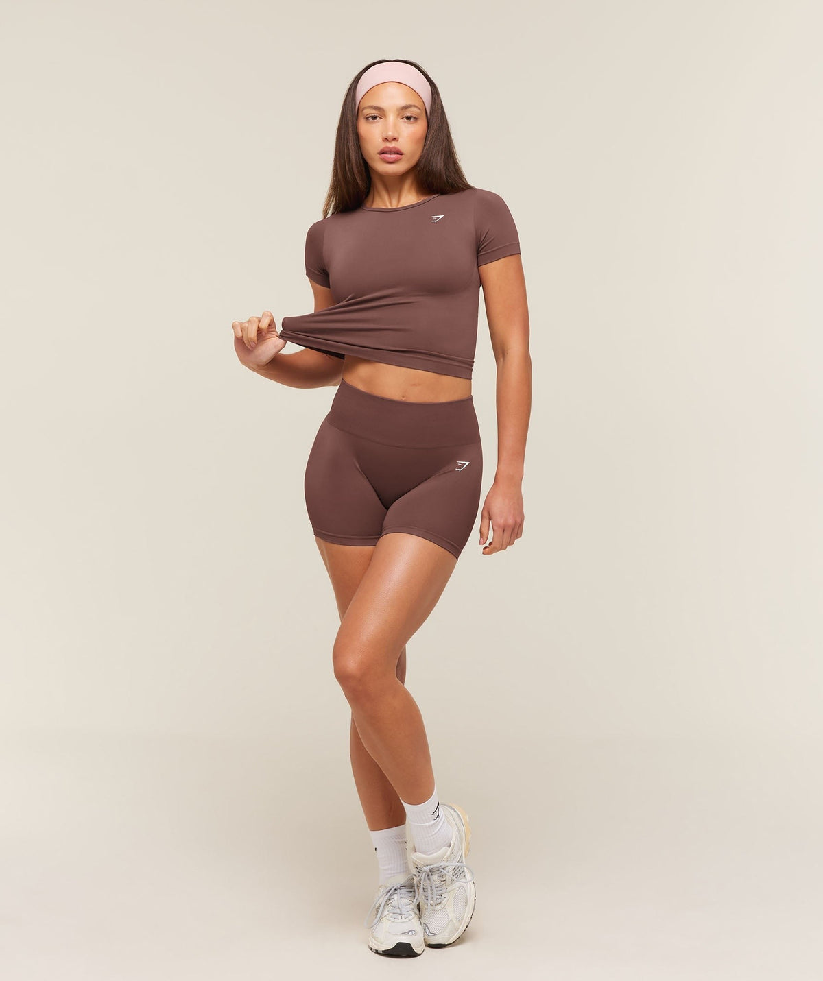 Gymshark Everyday Seamless Short Sleeve Top - Espresso Brown