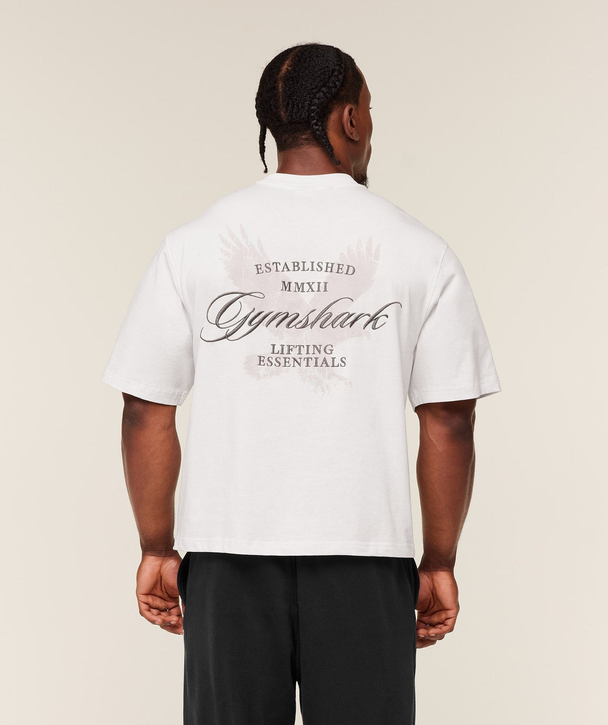 Gymshark Eagle Script Graphic Tee - Soft White