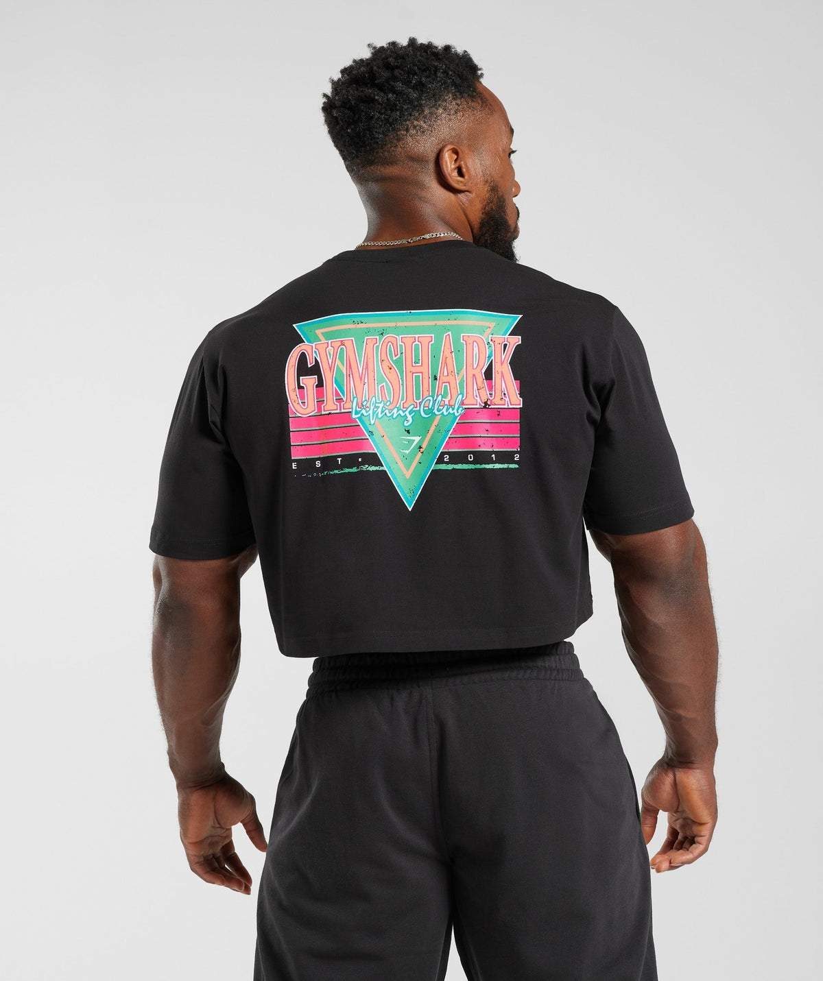 Gymshark Retrowave Crop Tee - Black