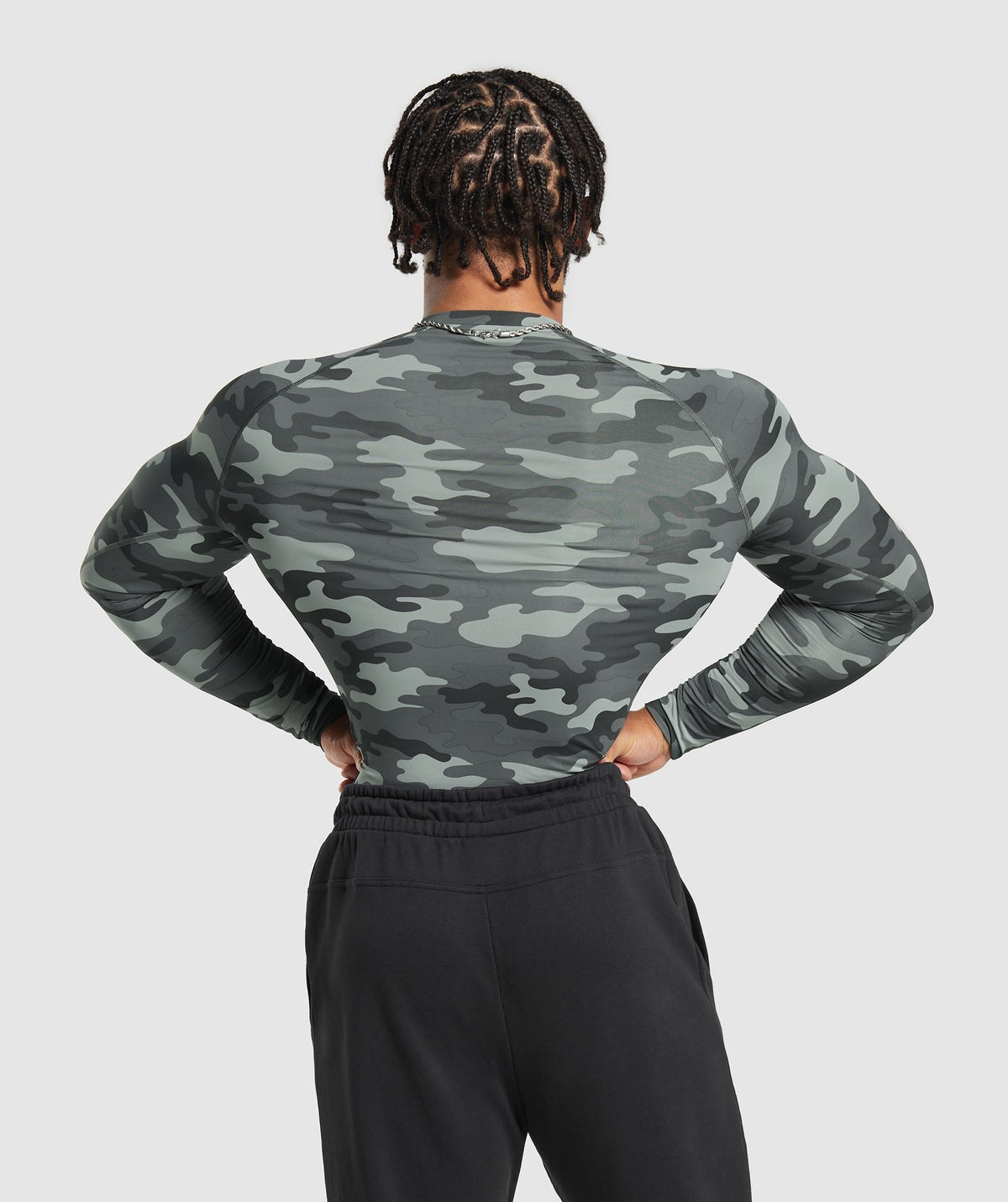 Gymshark Element Baselayer Long Sleeve Tee - Grey Print