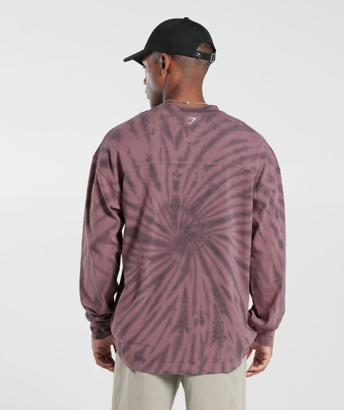 Gymshark Rest Day Long Sleeve Tee - Dusty Maroon/Silhouette Grey/Spiral Optic Wash
