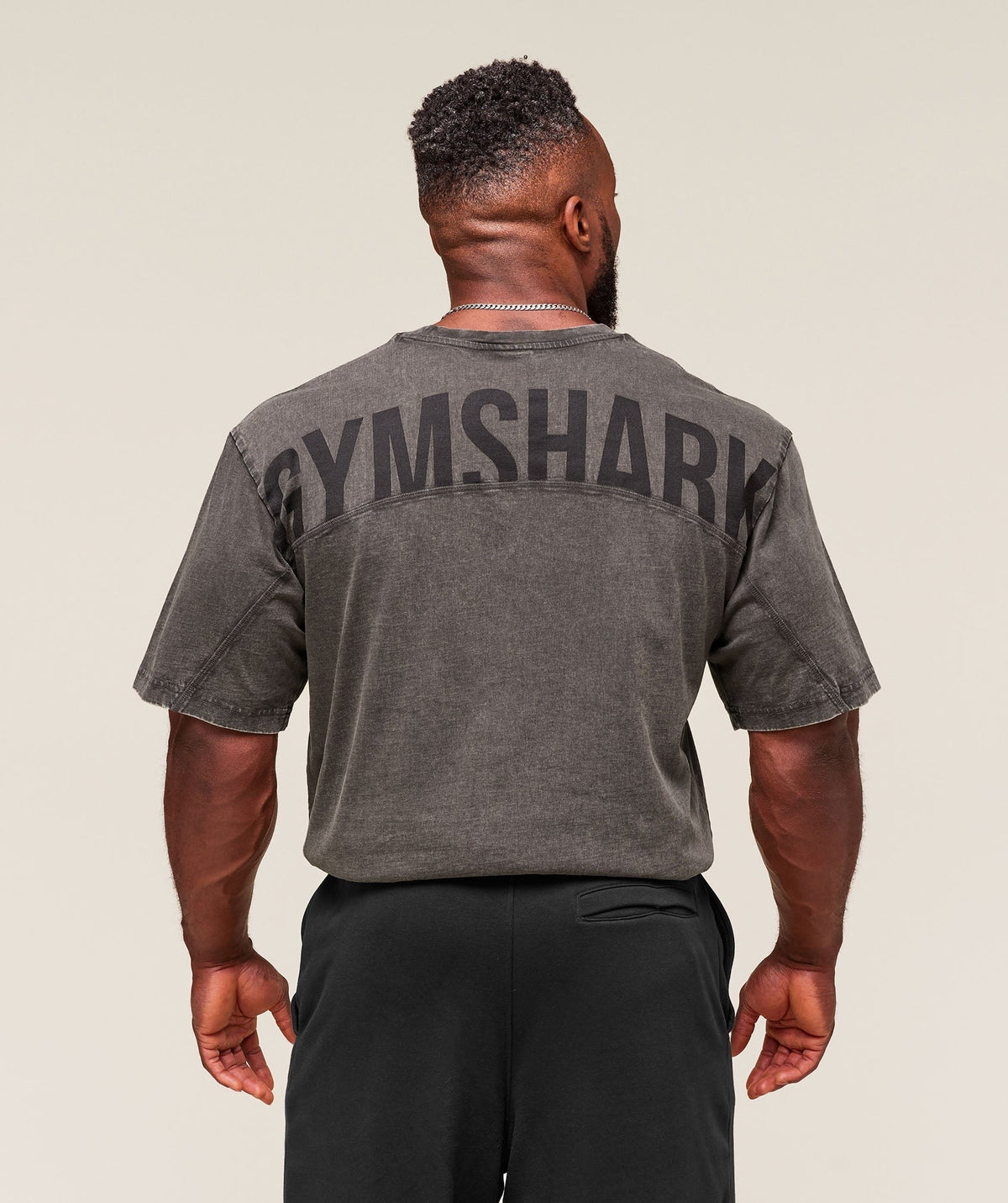 Gymshark Power Washed Tee - Onyx Grey/Acid Wash Small Ball