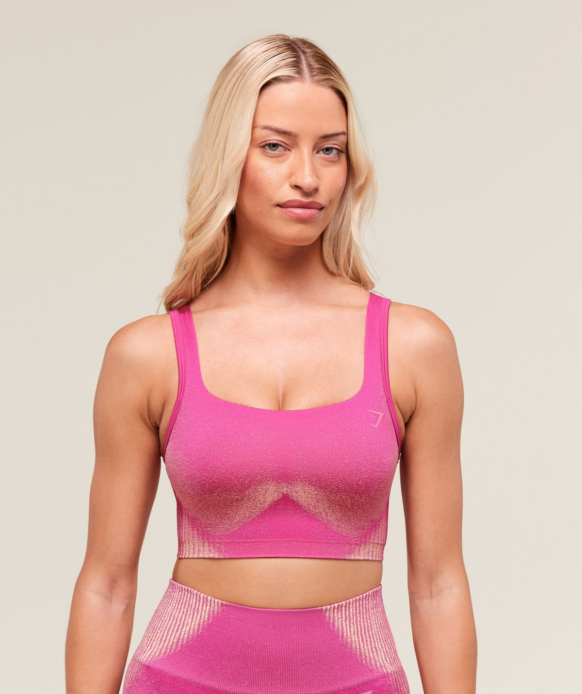 Gymshark Diffuse Seamless Sports Bra - Winning Pink/Refresh Yellow