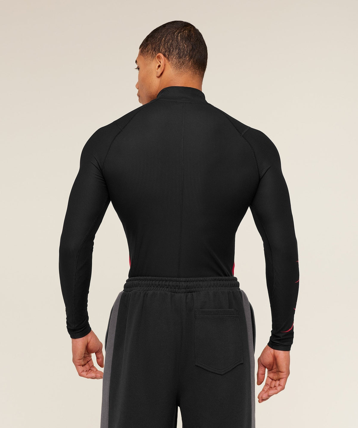 Gymshark GS x Carlos Long Sleeve Tee - Black/Carmine Red