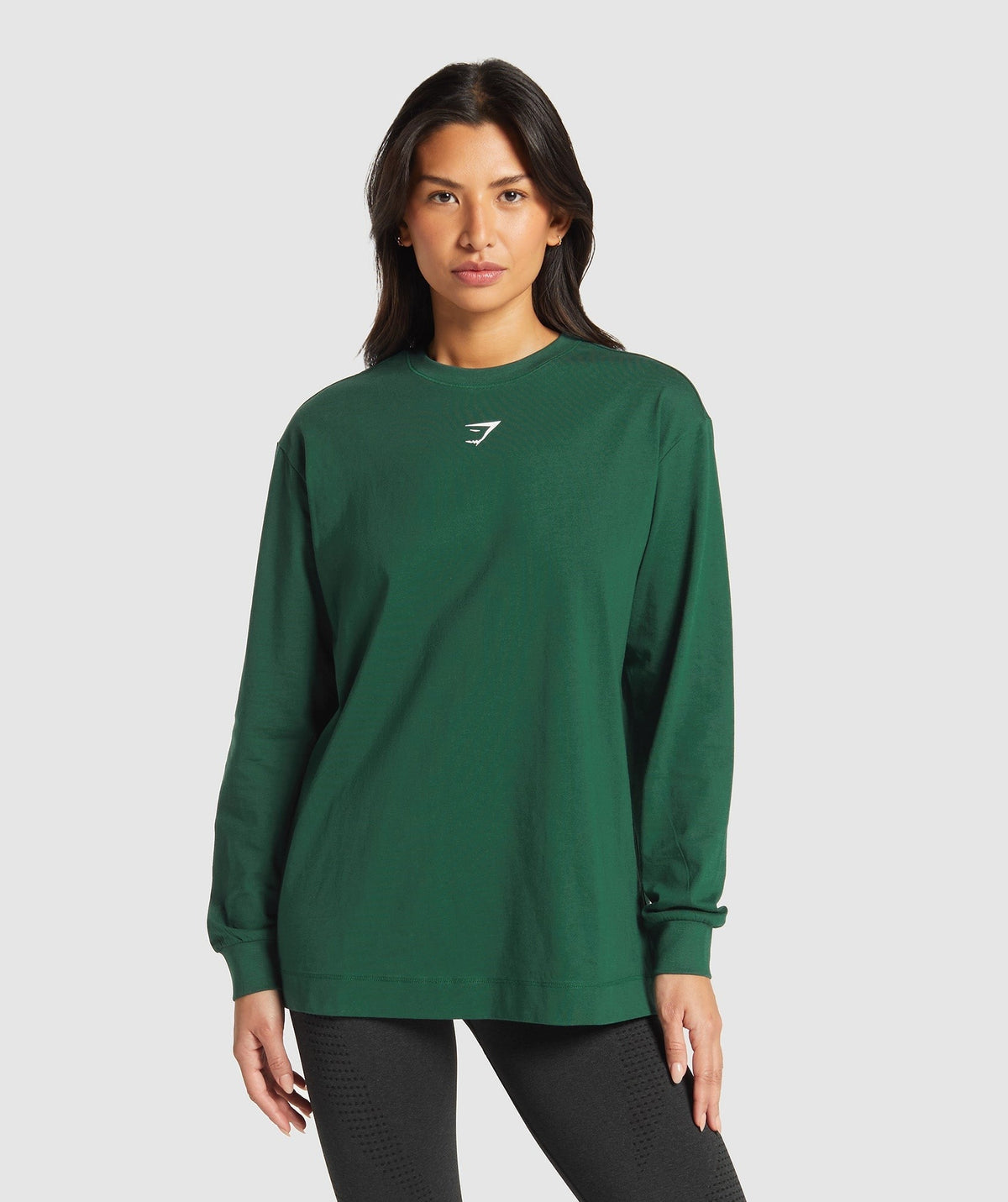 Gymshark Fraction Long Sleeve Tee - Conditioning Green