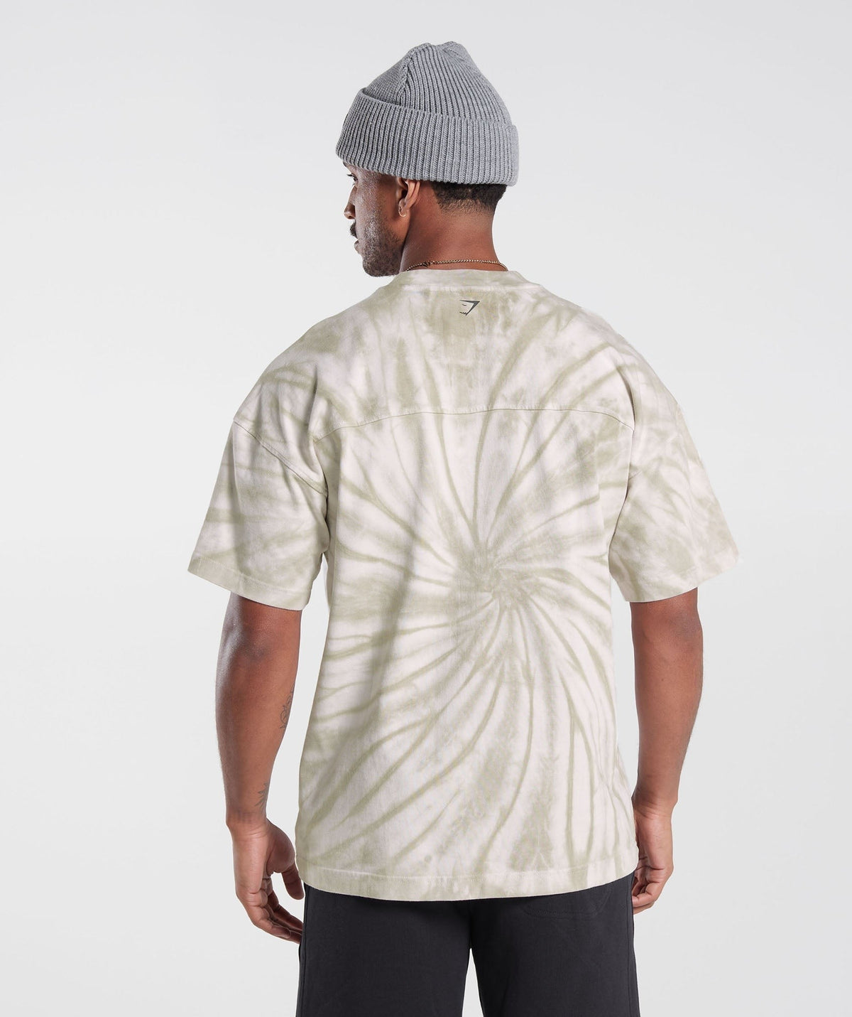 Gymshark Rest Day Tee - White/Mushroom Brown/Spiral Optic Wash