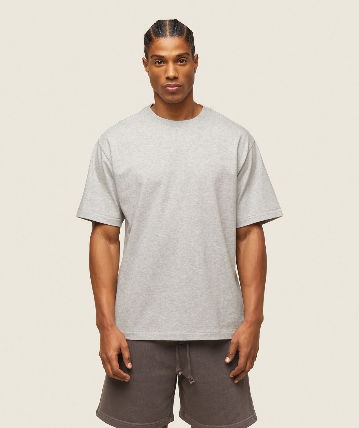 Gymshark Lifestyle Relaxed Tee - Light Grey Core Marl