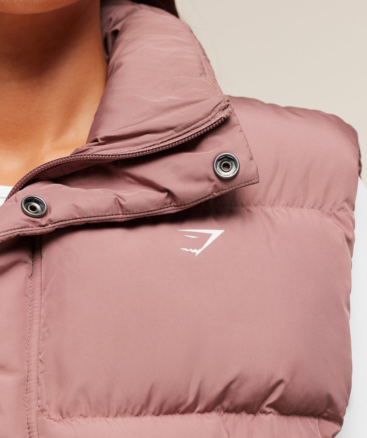 Gymshark Cropped Midi Gilet - Brick Brown