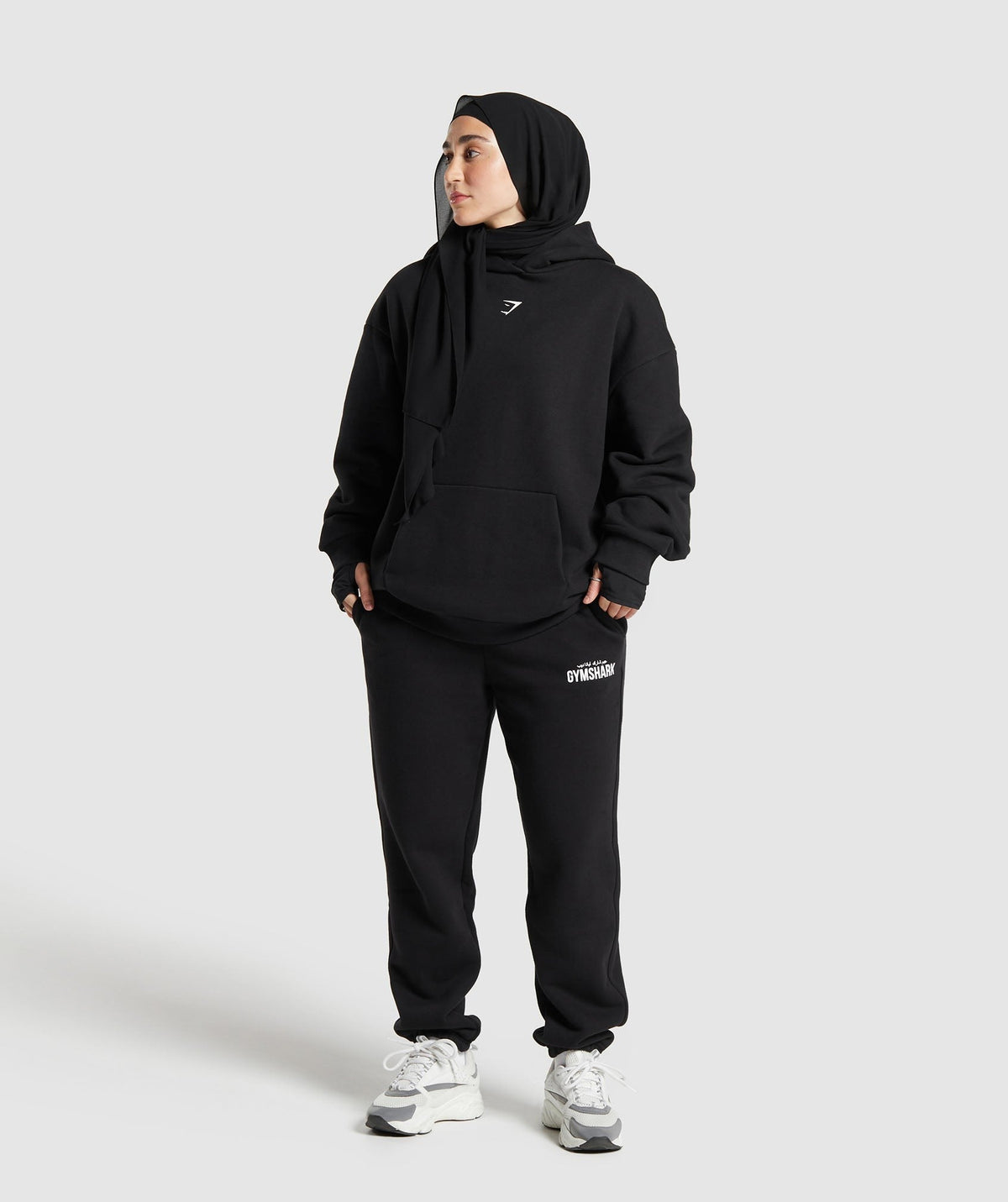 Gymshark X Leana Deeb Oversized Graphic Hoodie - Black