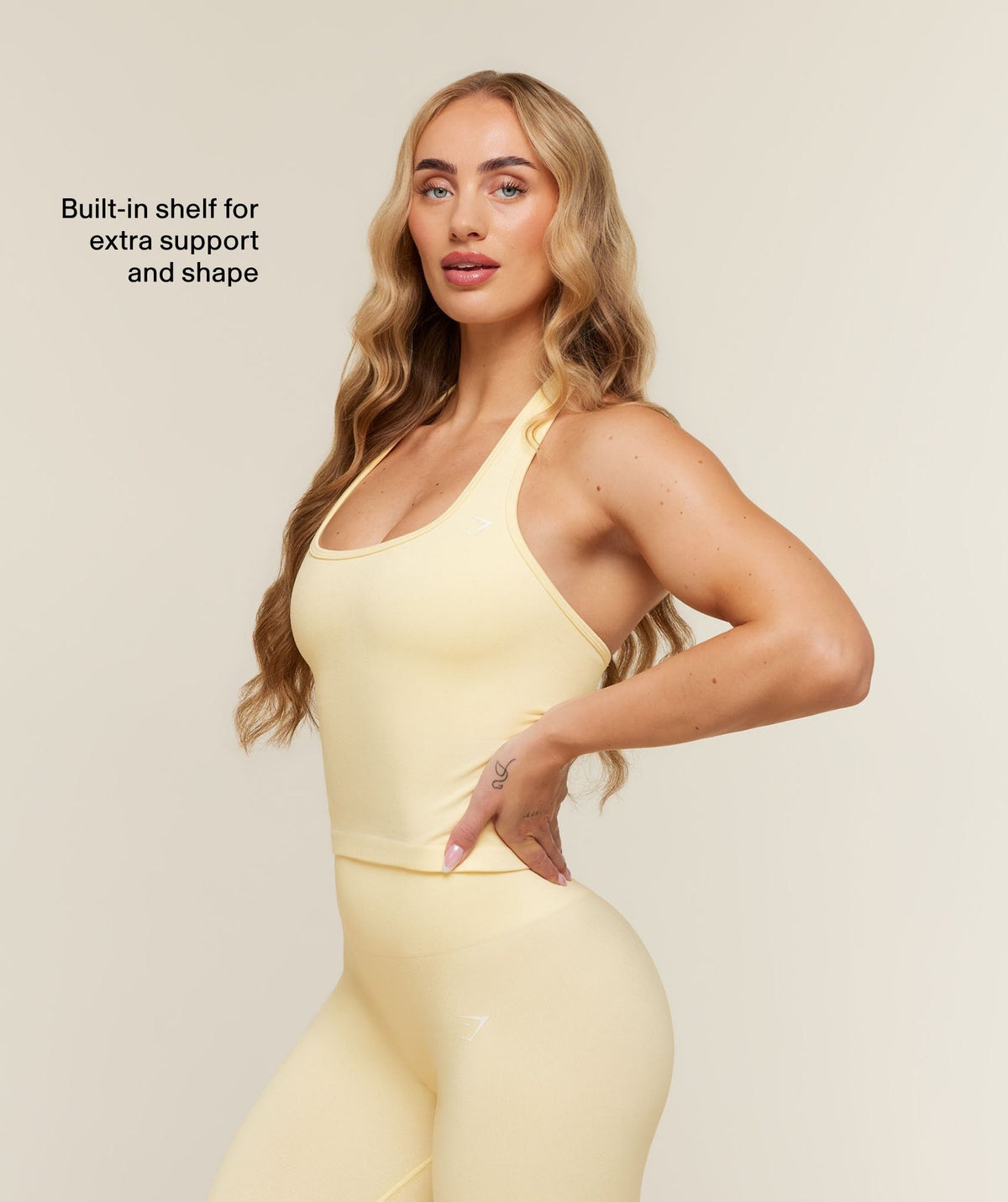 Gymshark Adapt Solid Halter Neck Tank - Butter Yellow