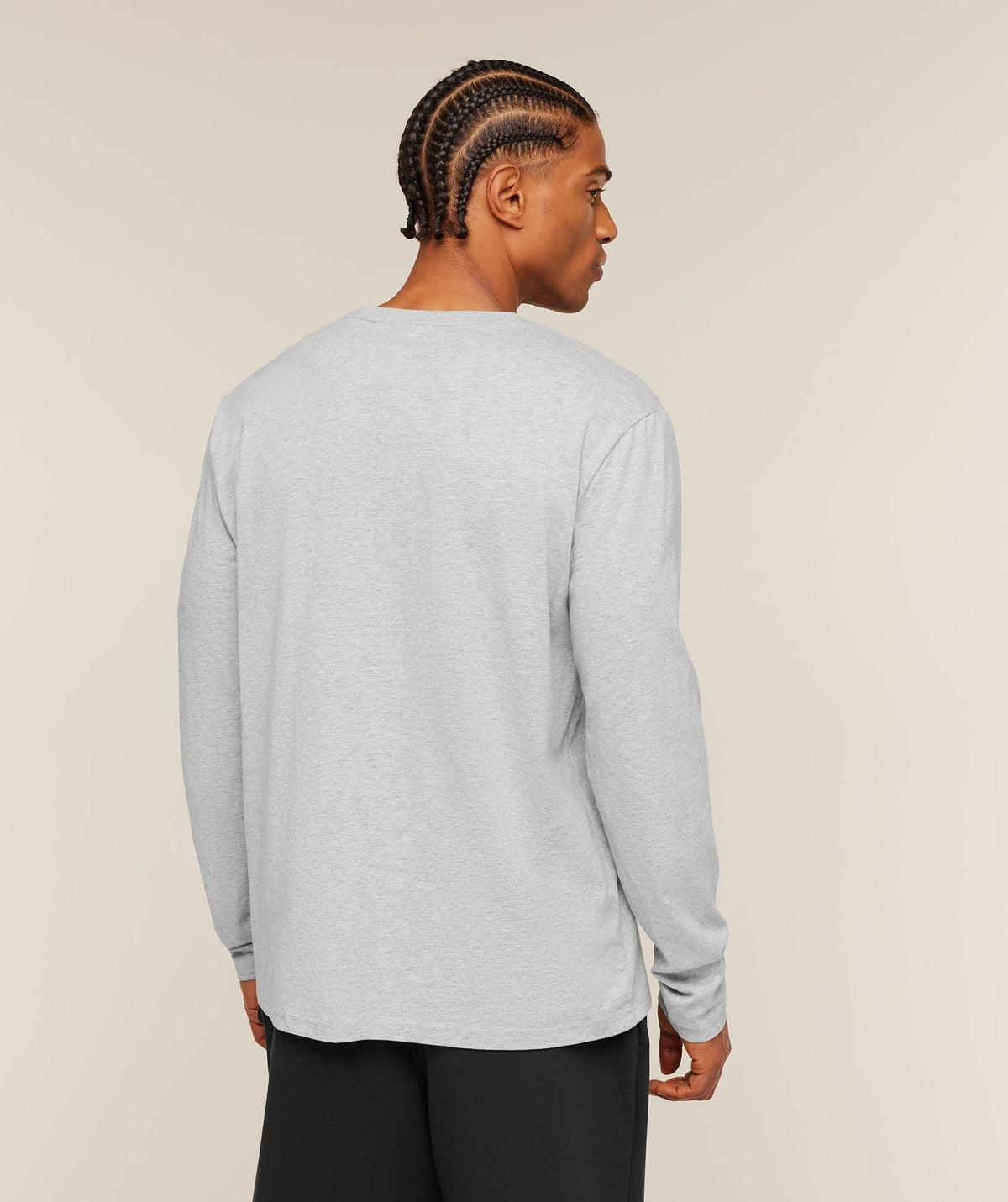 Gymshark Crest Long Sleeve Tee - Light Grey Marl