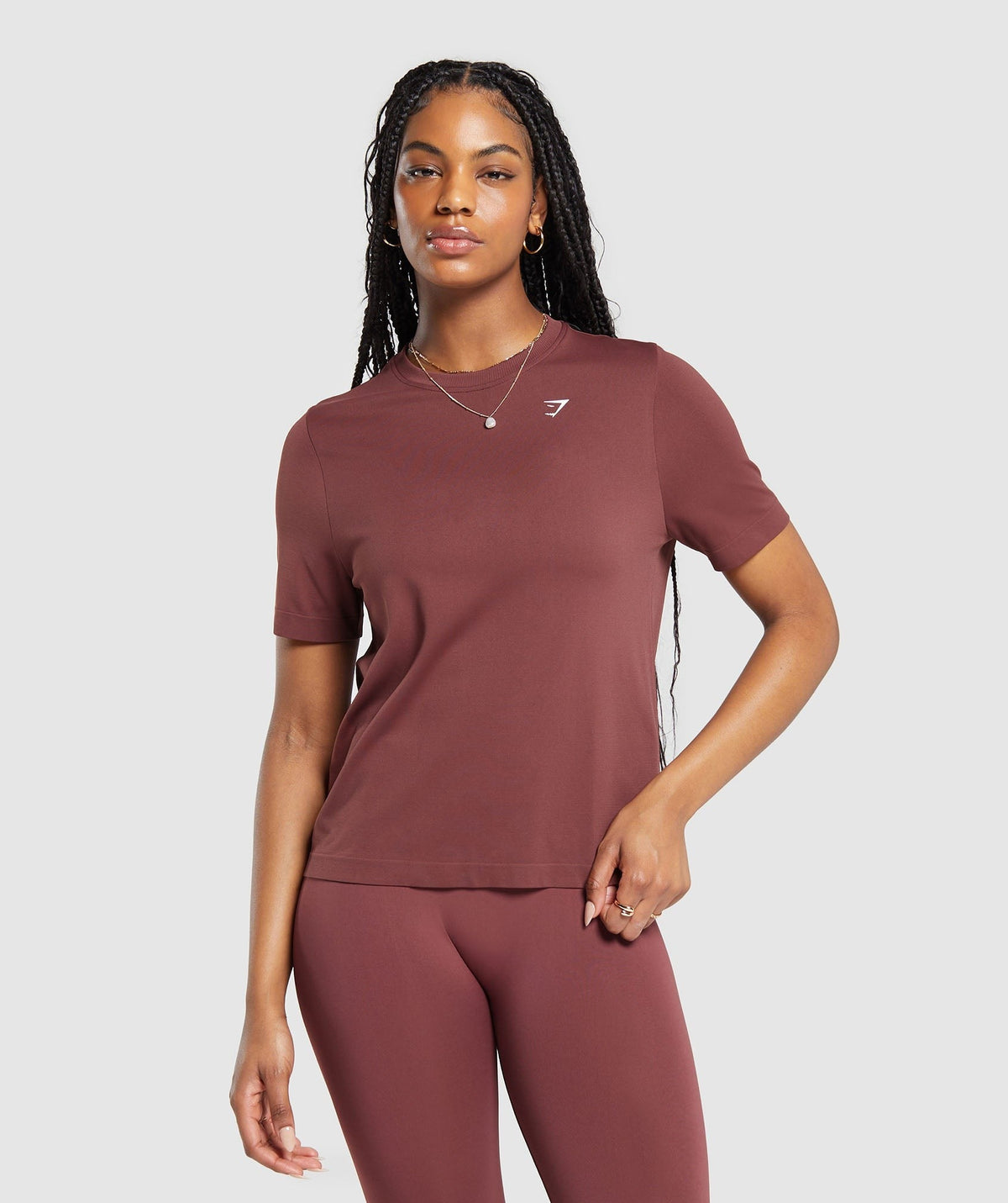 Gymshark Everyday Seamless Tee - Burgundy Brown