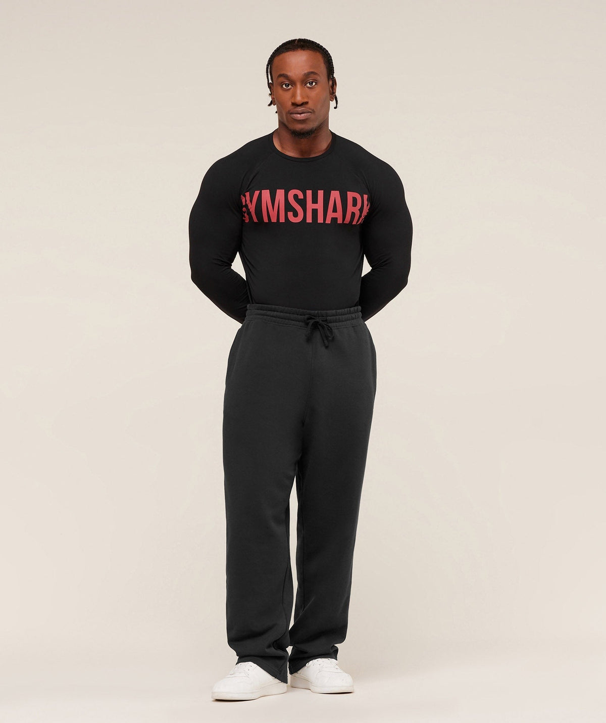 Gymshark Prime Long Sleeve Tee - Black/Vivid Red