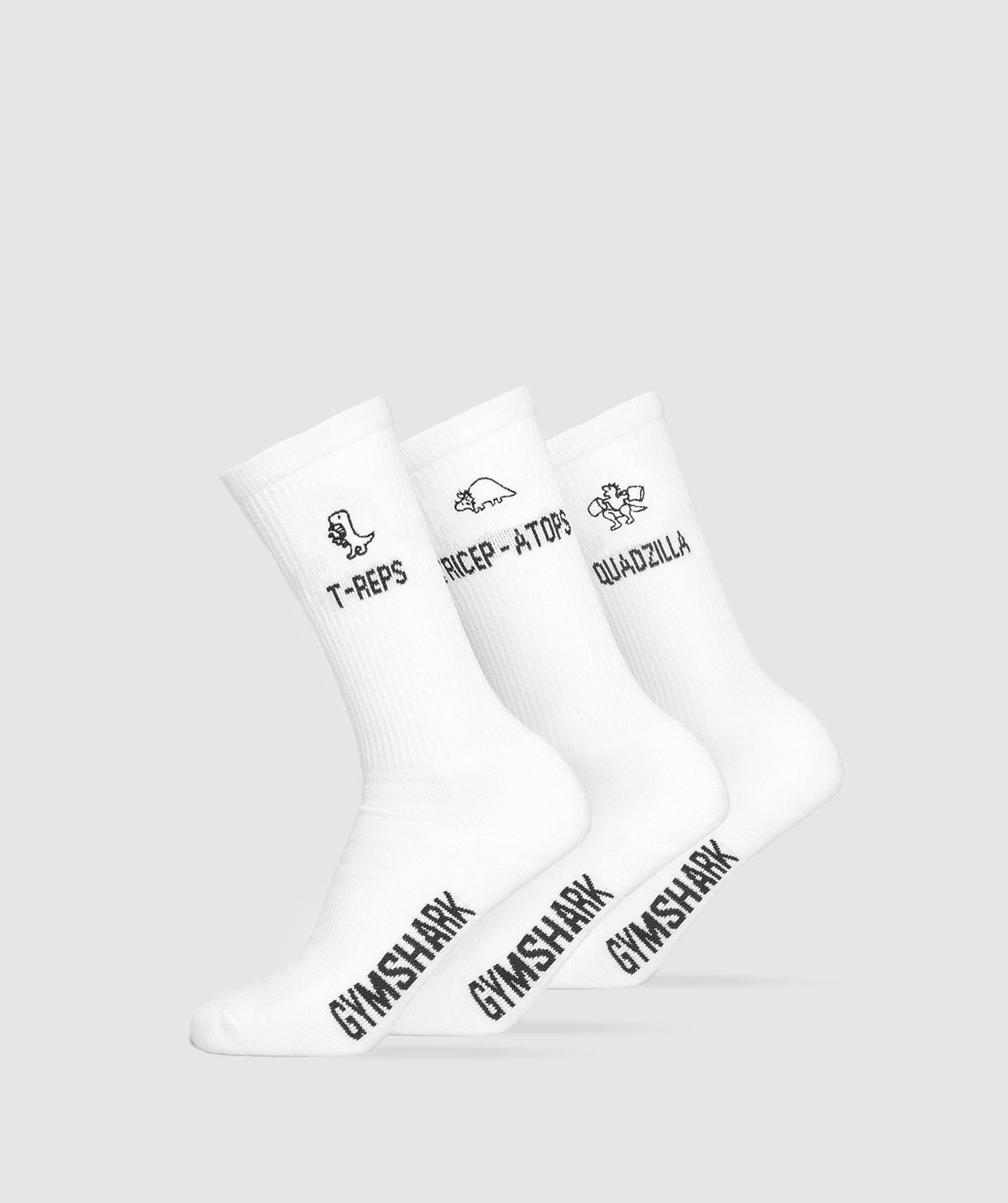 Gymshark GFX T-Reps Crew 3pk - White