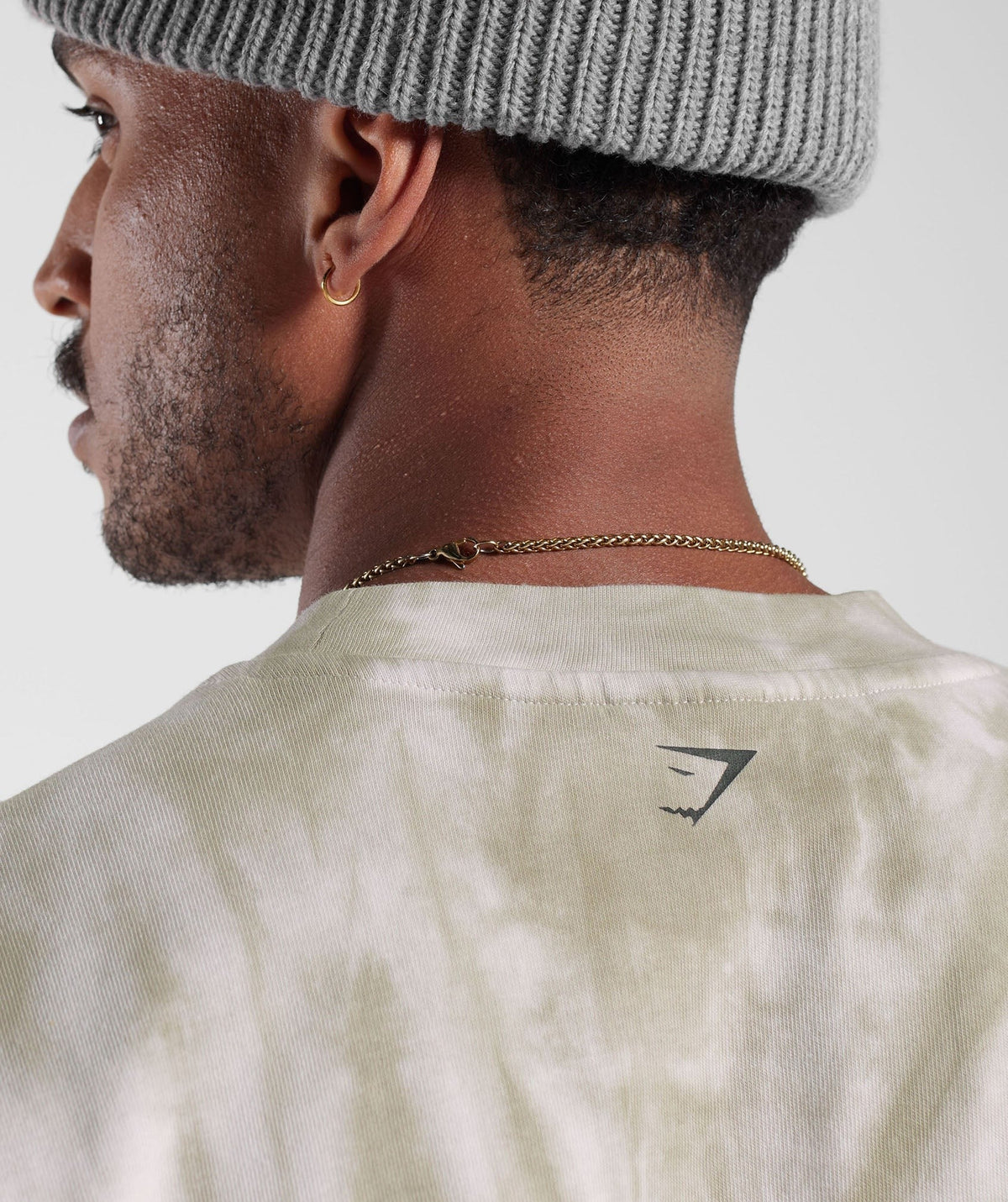 Gymshark Rest Day Tee - White/Mushroom Brown/Spiral Optic Wash