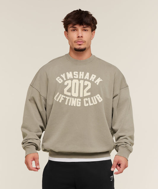 Gymshark 2012 Lifting Club Crew - Linen Brown