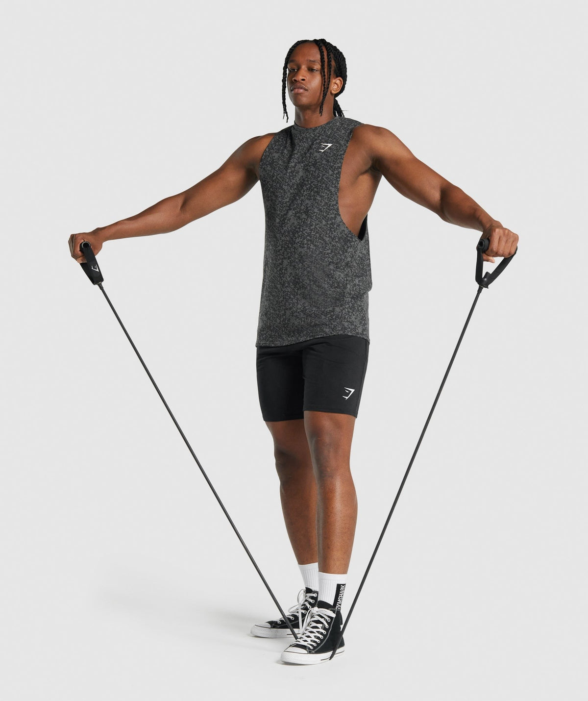 Gymshark Critical 2.0 Drop Arm Tank - Charcoal Print