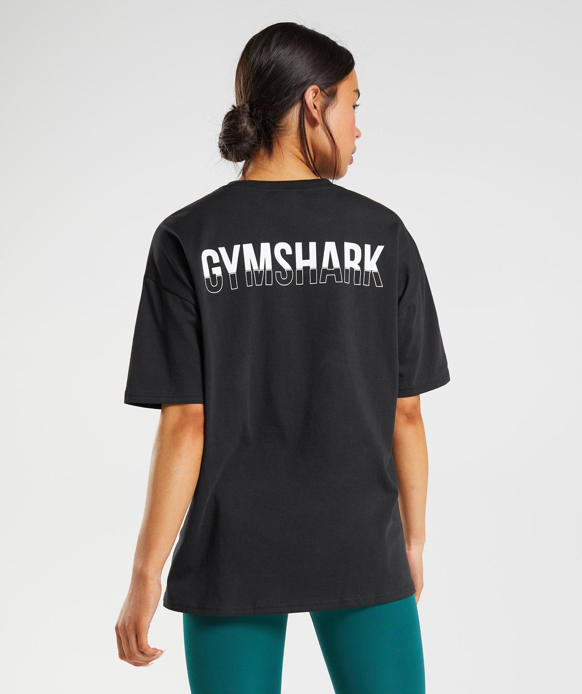 Gymshark Fraction Oversized Tee - Black/White