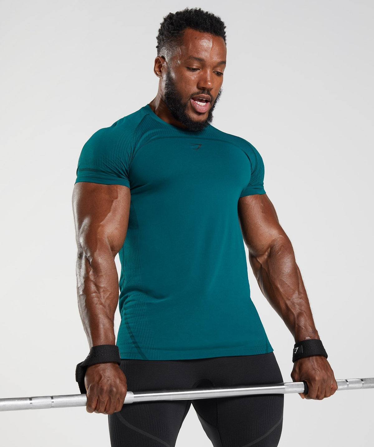 Gymshark 315 Seamless Tee - Winter Teal/Black