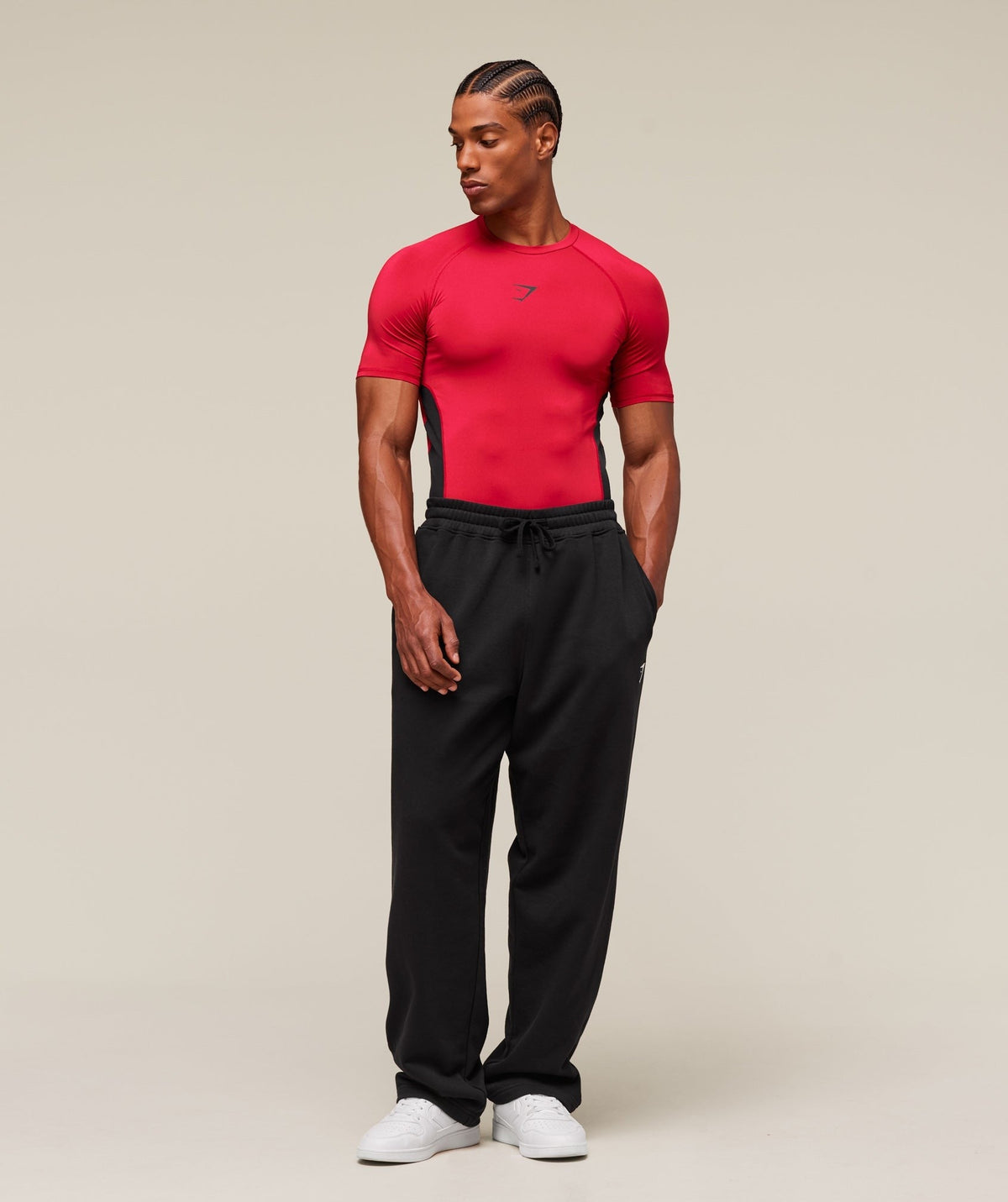 Gymshark Element Baselayer Tee - Carmine Red/Black