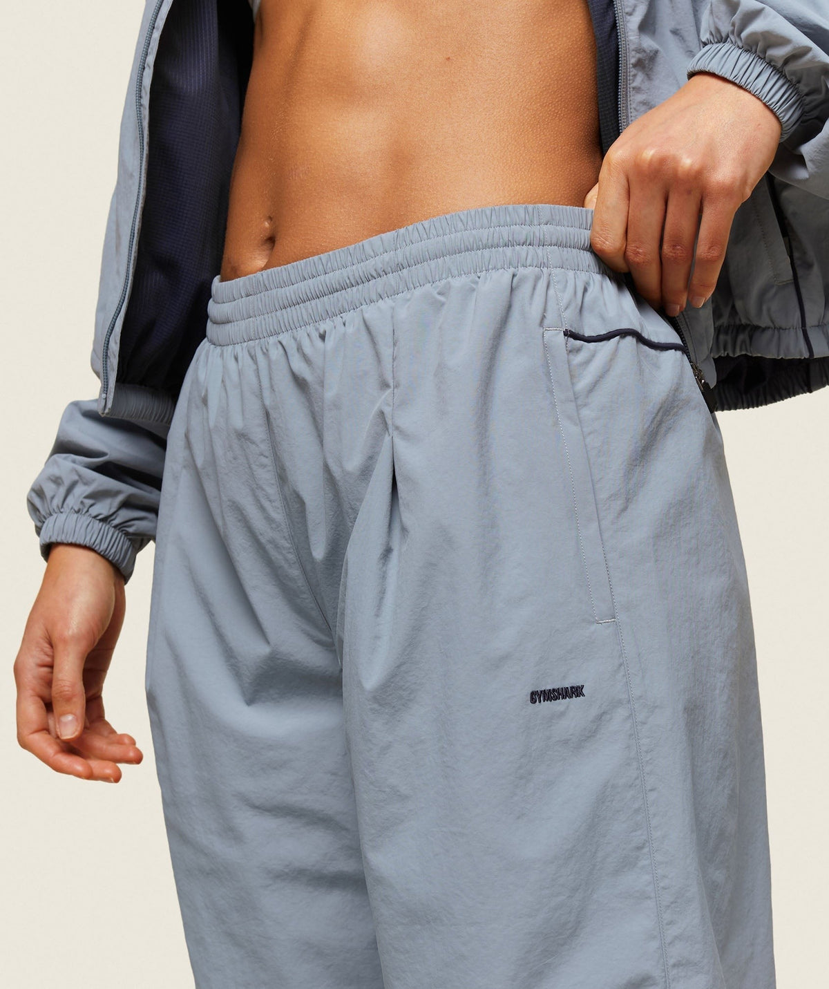 Gymshark Comfort Pleated Retro Track Pant - Denim Grey/Heavy Blue